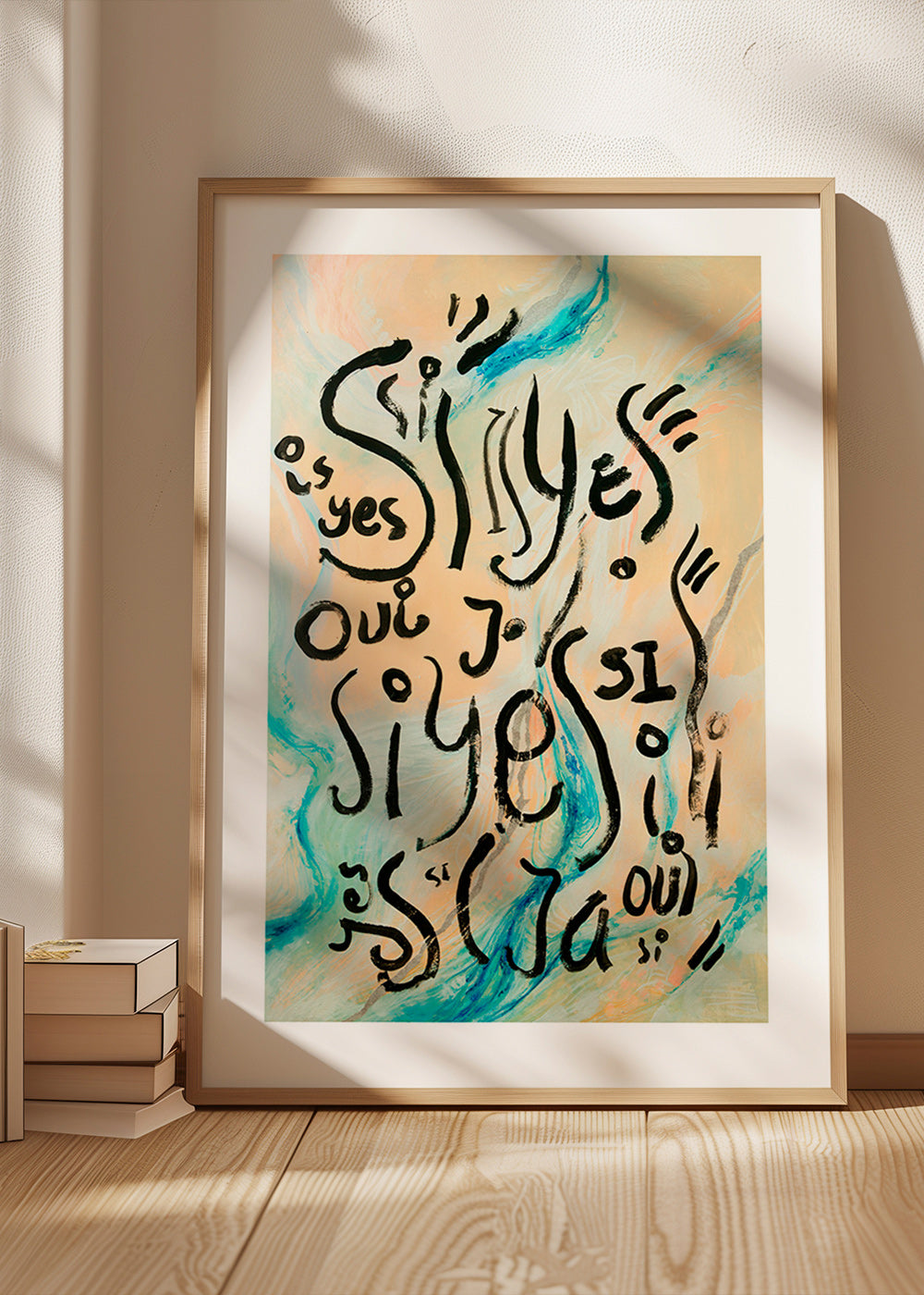 Illustration med håndskrift og flydende bølger – Product1