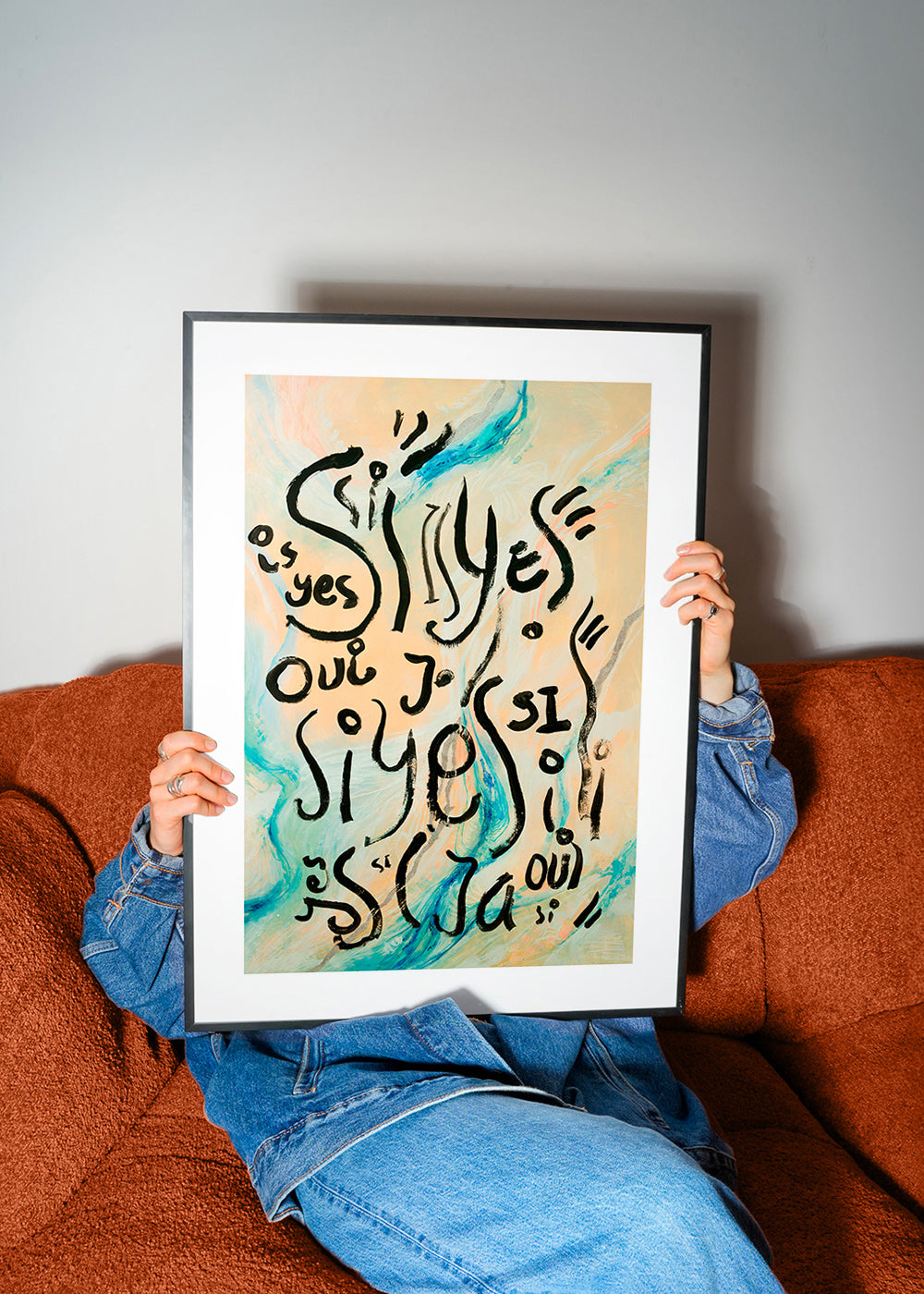 Illustration med håndskrift og flydende bølger – Product2