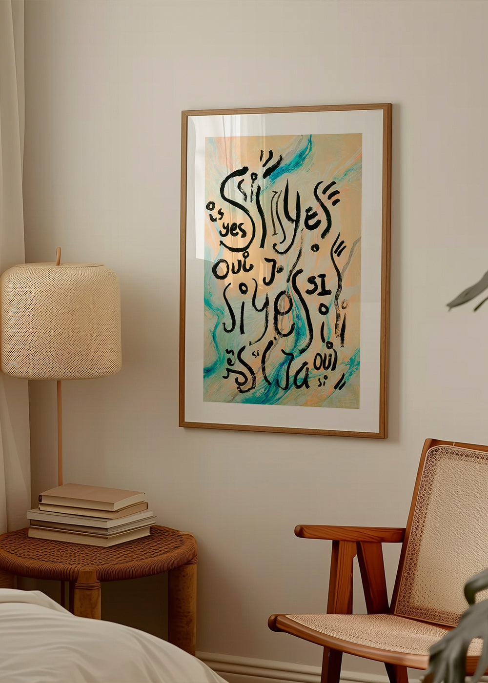 Illustration med håndskrift og flydende bølger – Product3