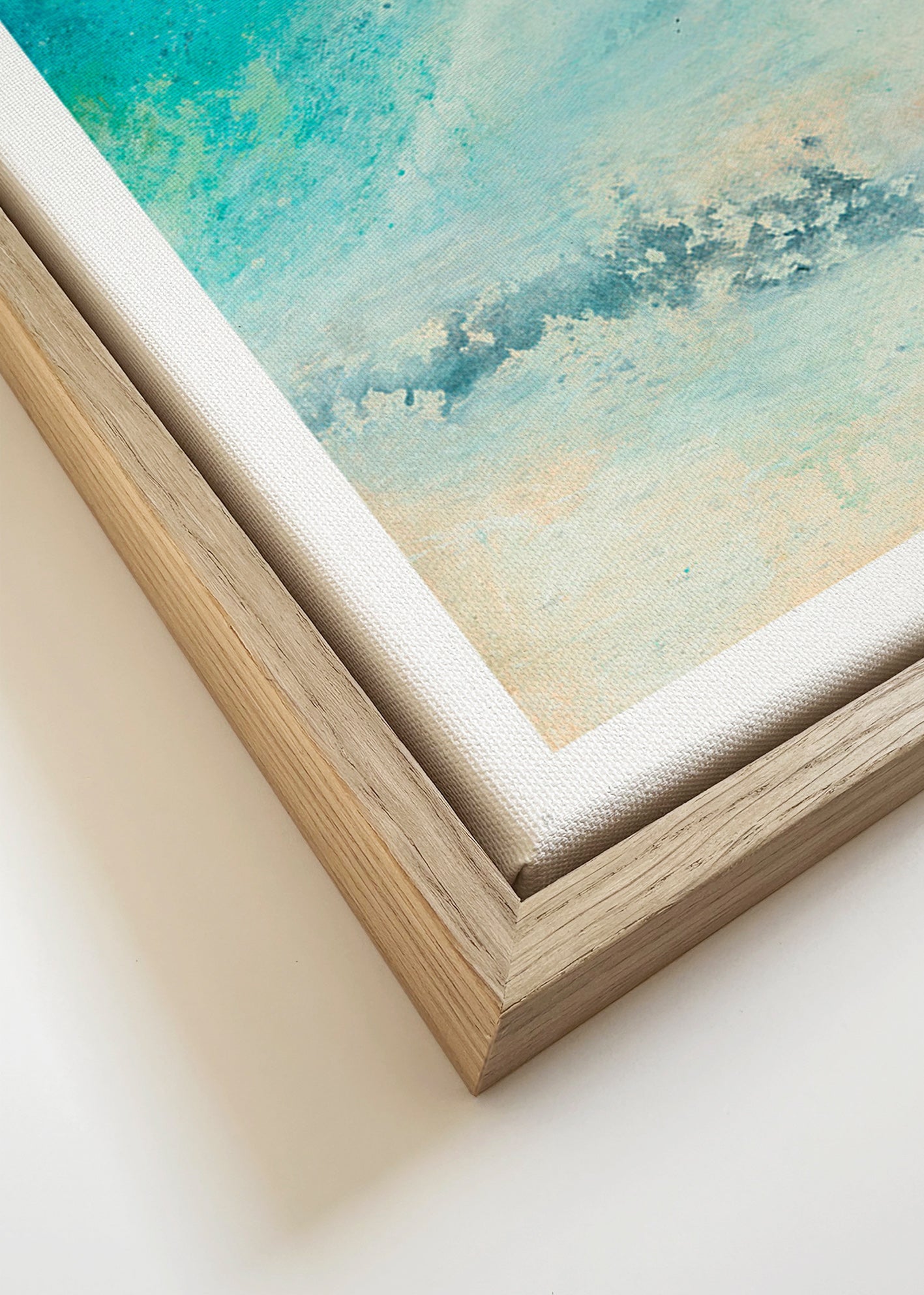 Turkis hav abstrakt – Canvas detail