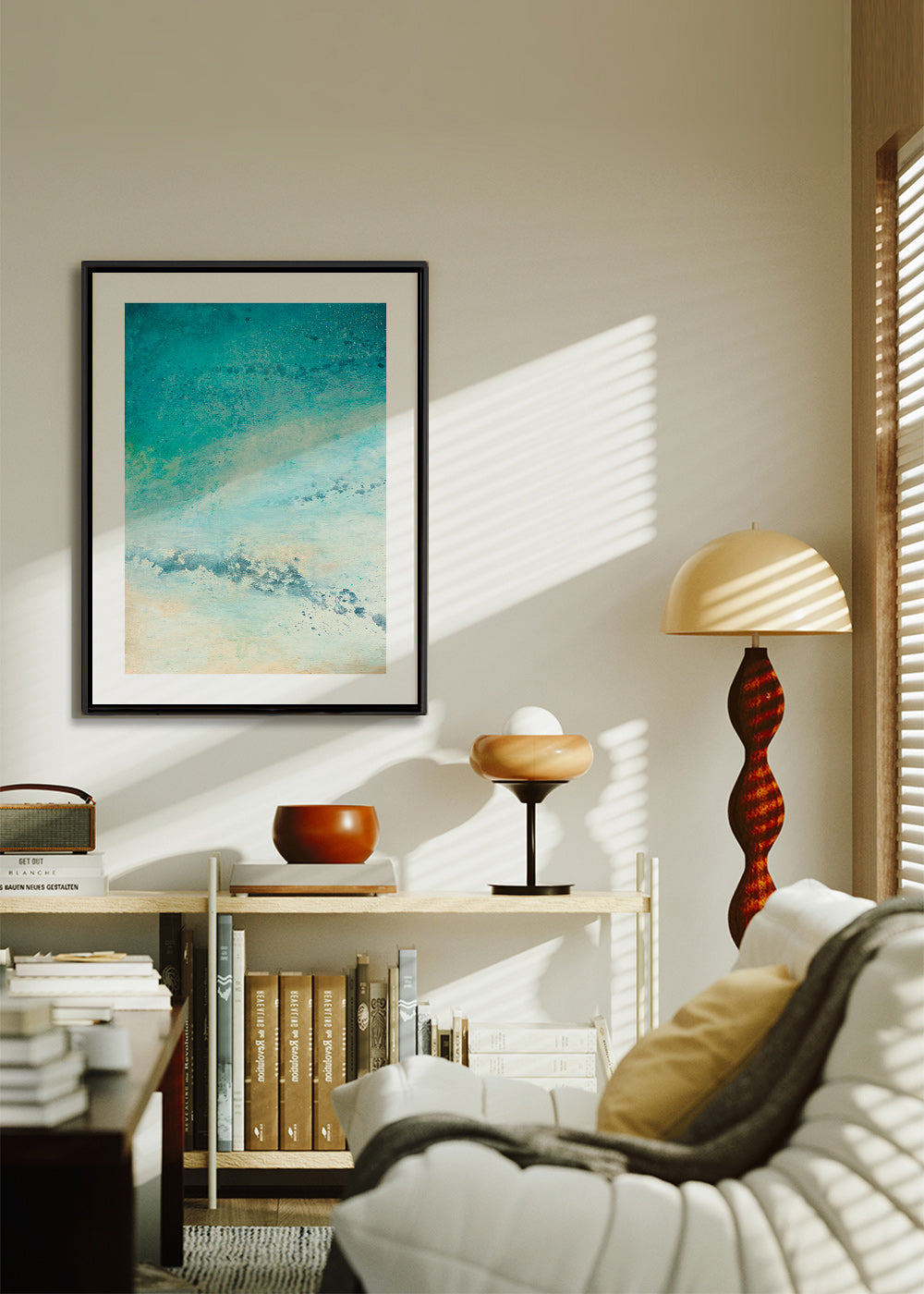 Turkis hav abstrakt – Canvas2