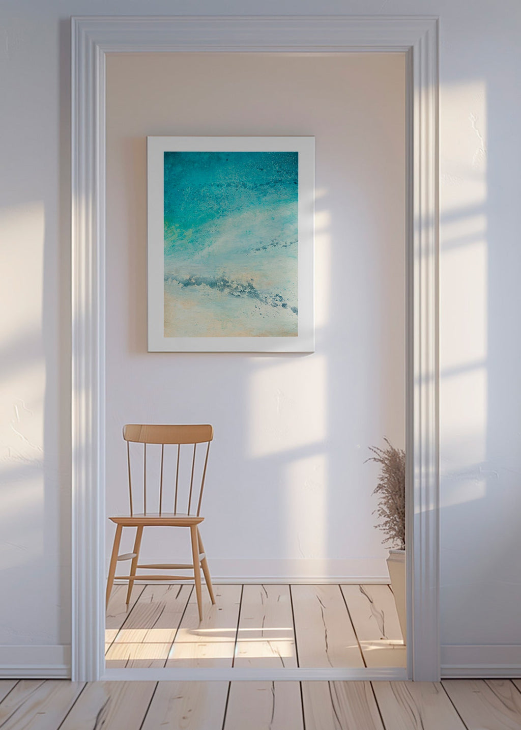 Turkis hav abstrakt – Canvas