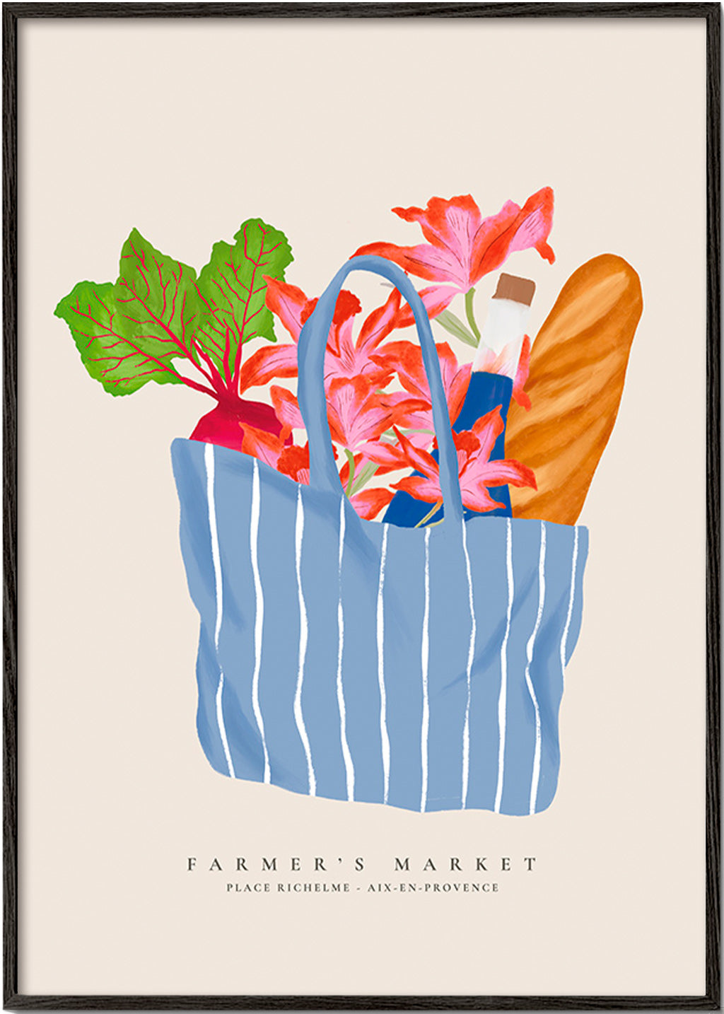 Køkkenkunst med markeds­taskeillustration
