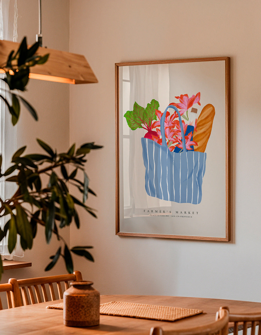 Køkkenkunst med markeds­taskeillustration