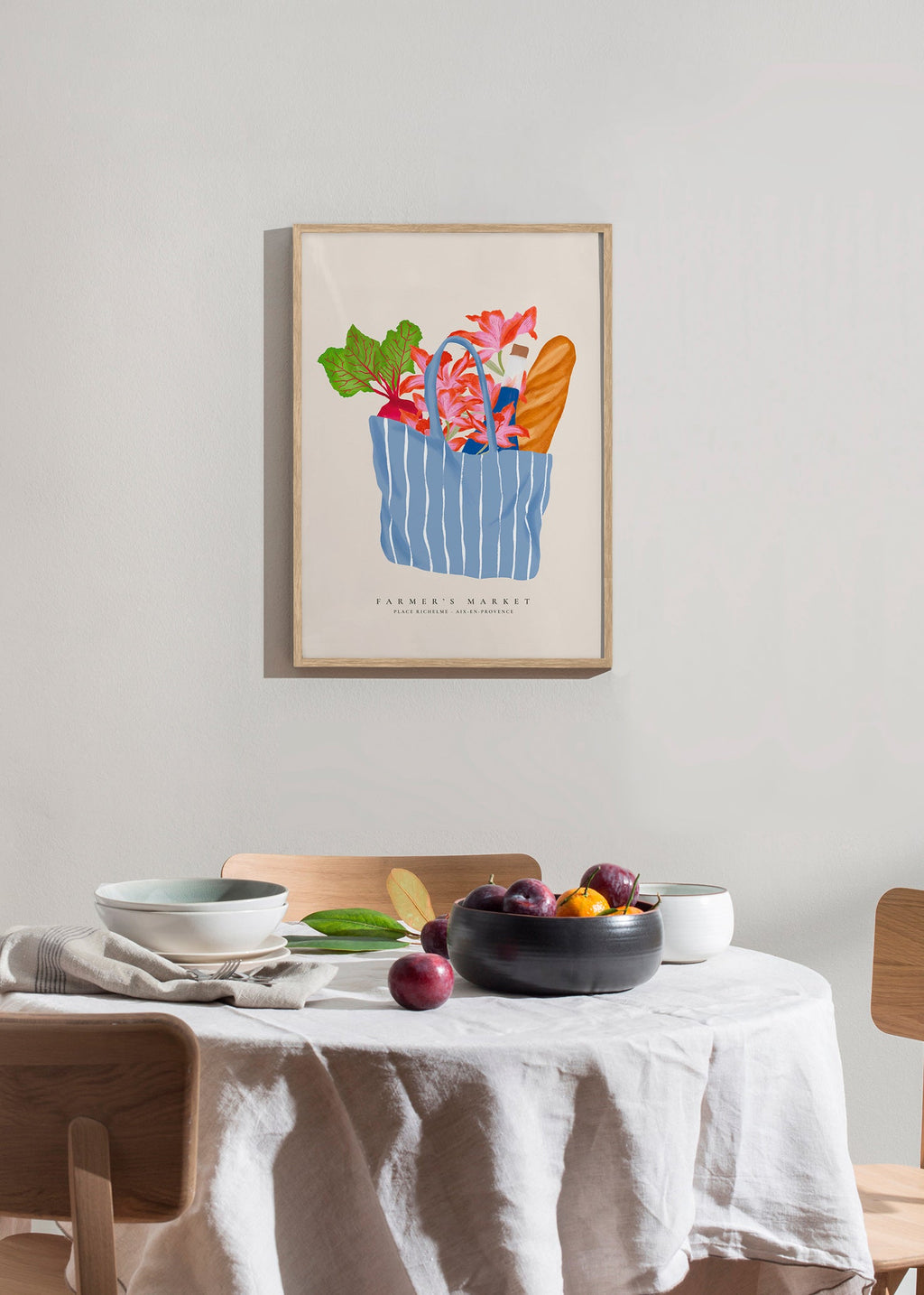Køkkenkunst med markeds­taskeillustration