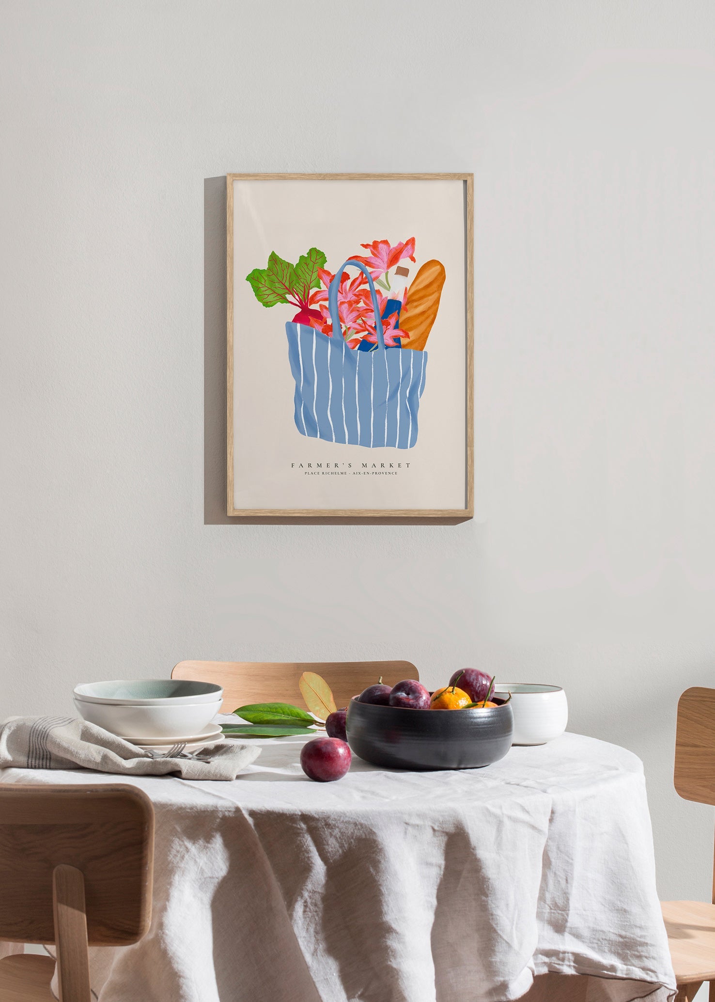 Køkkenkunst med markeds­taskeillustration