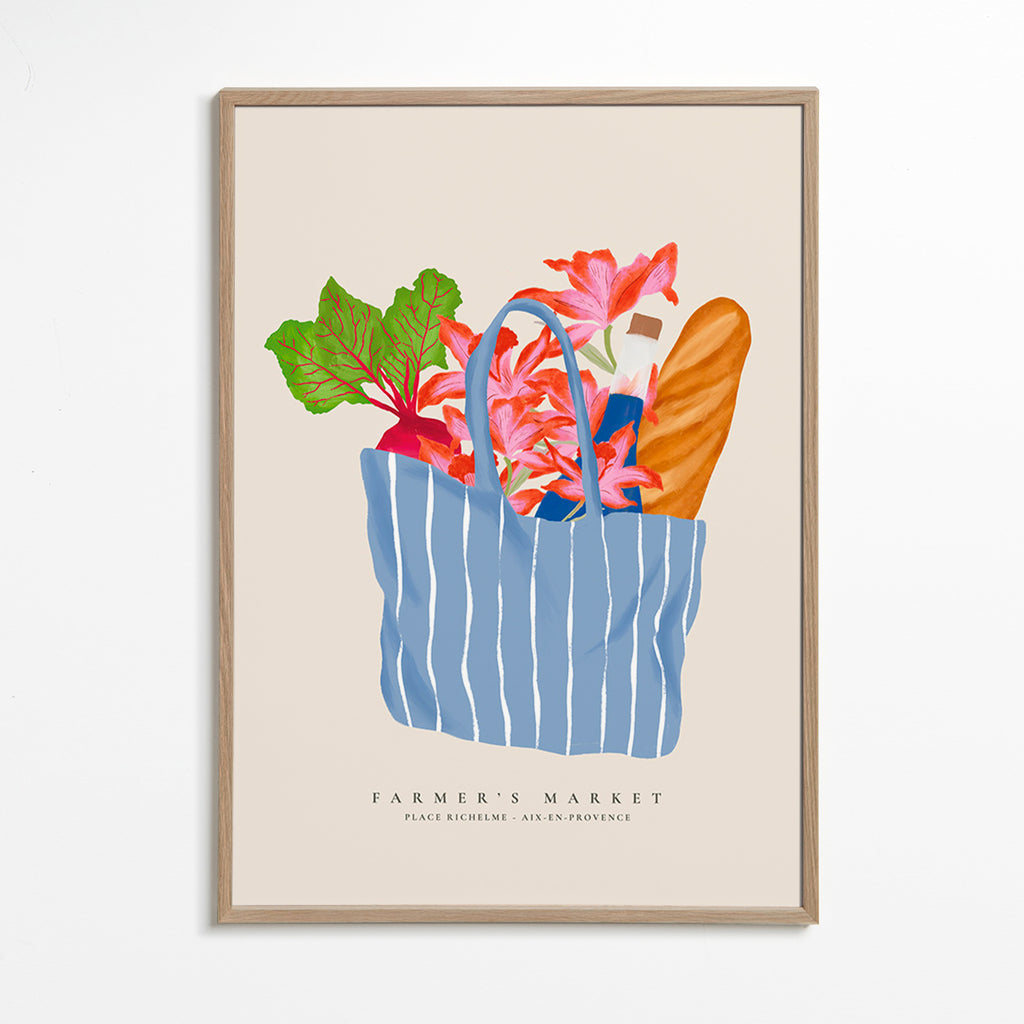 Køkkenkunst med markeds­taskeillustration