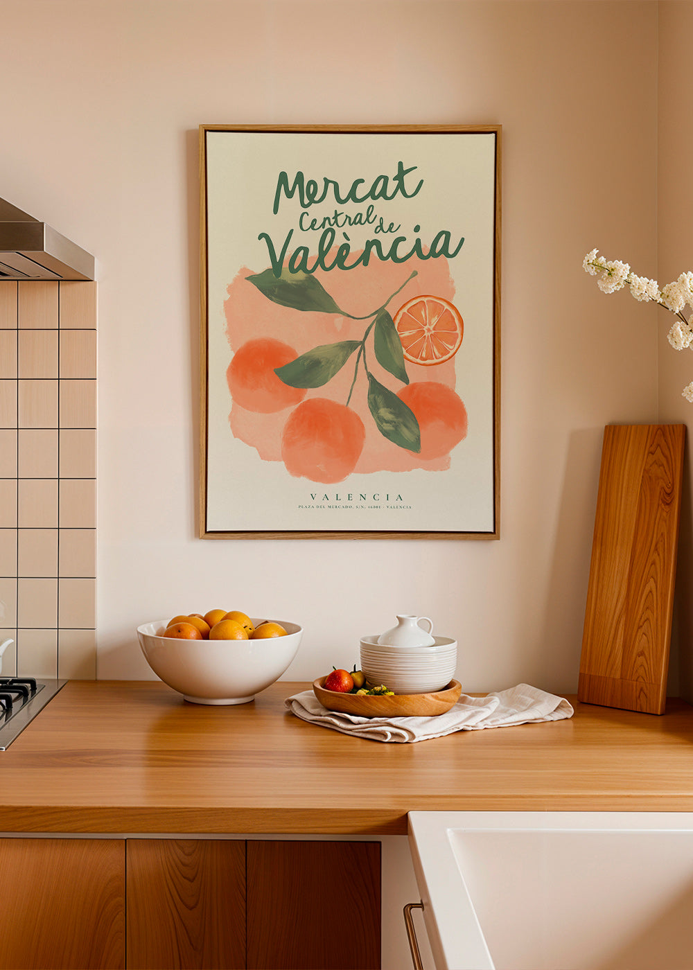 Køkkenkunst Mercat Central med appelsiner