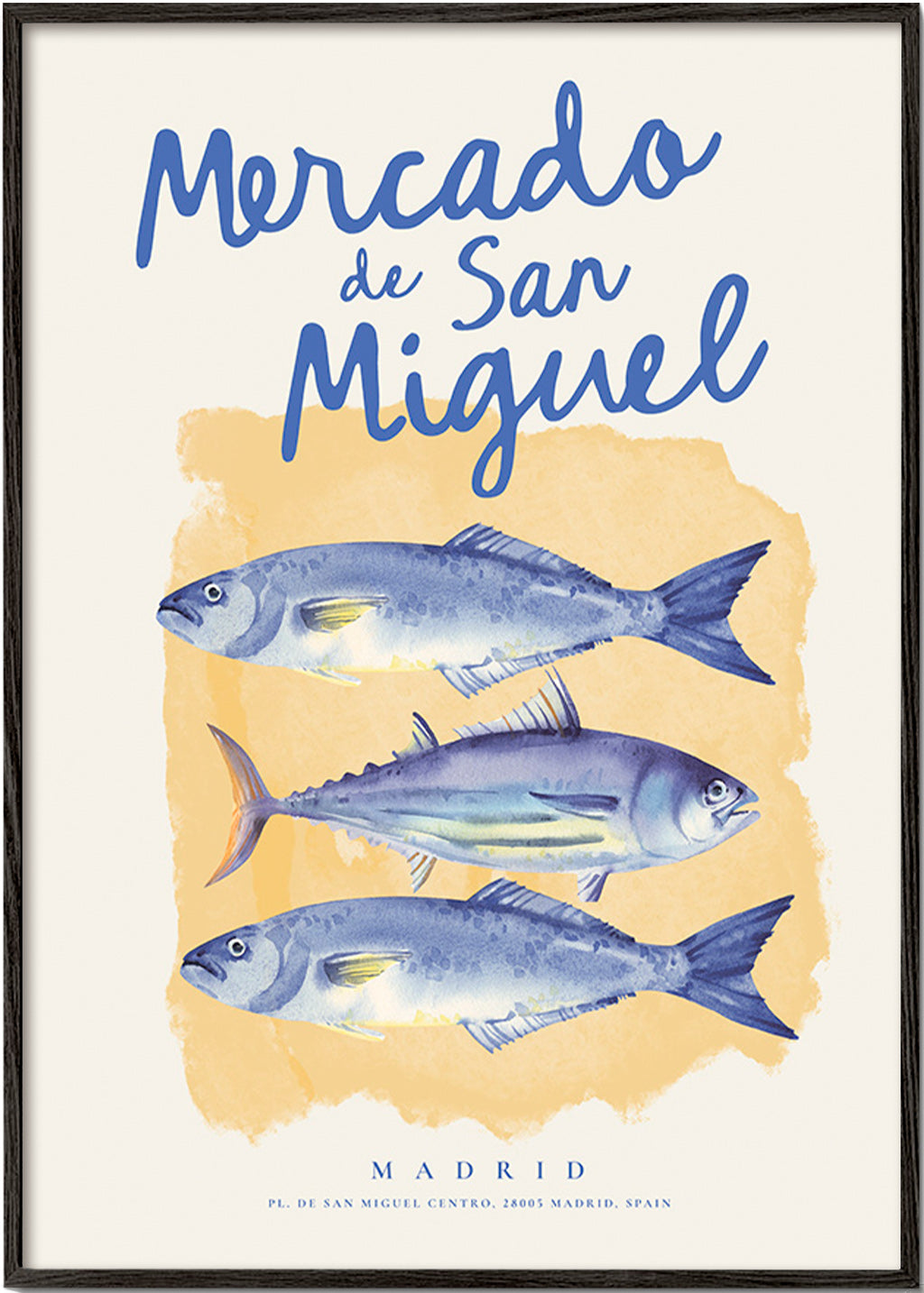 Køkkenkunst Mercado de San Miguel med blå fisk