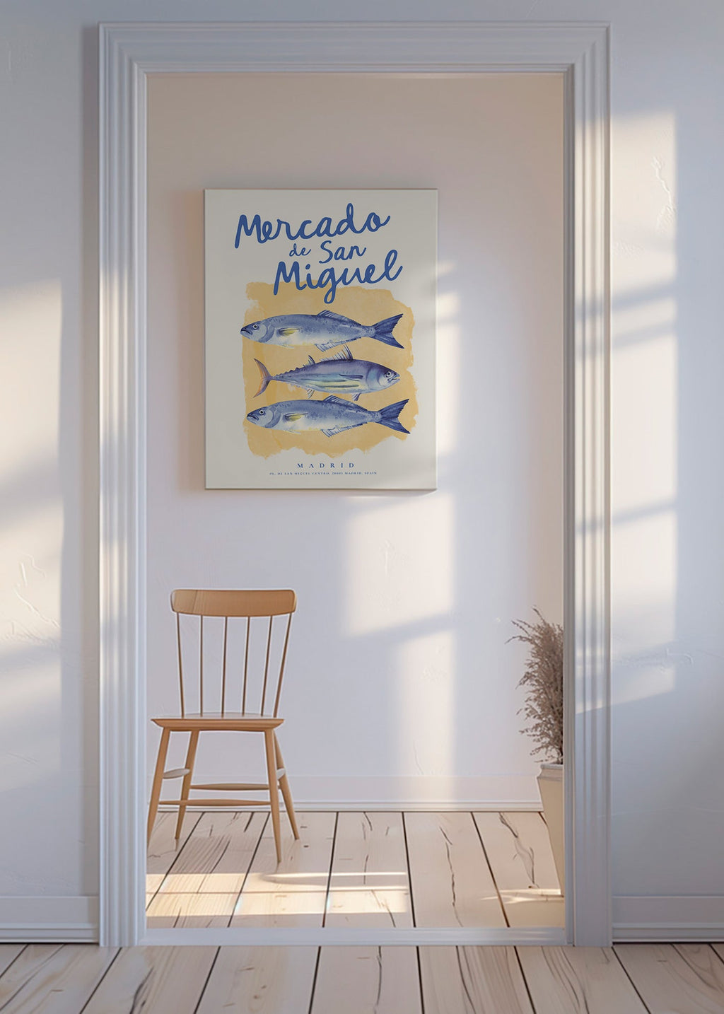 Køkkenkunst Mercado de San Miguel med blå fisk