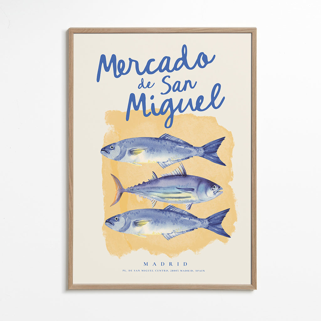 Køkkenkunst Mercado de San Miguel med blå fisk