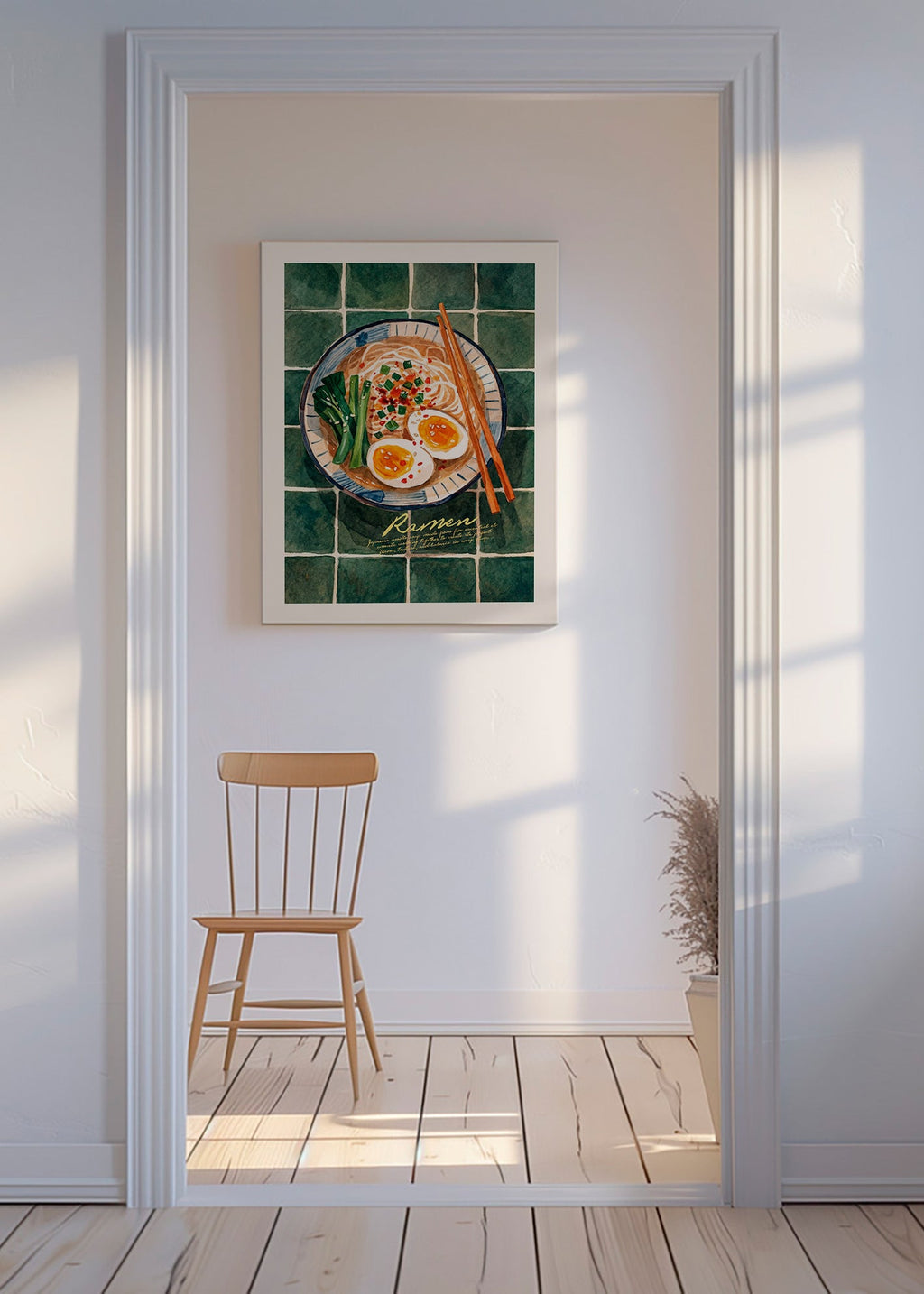 Køkkenkunst Ramen akvarel
