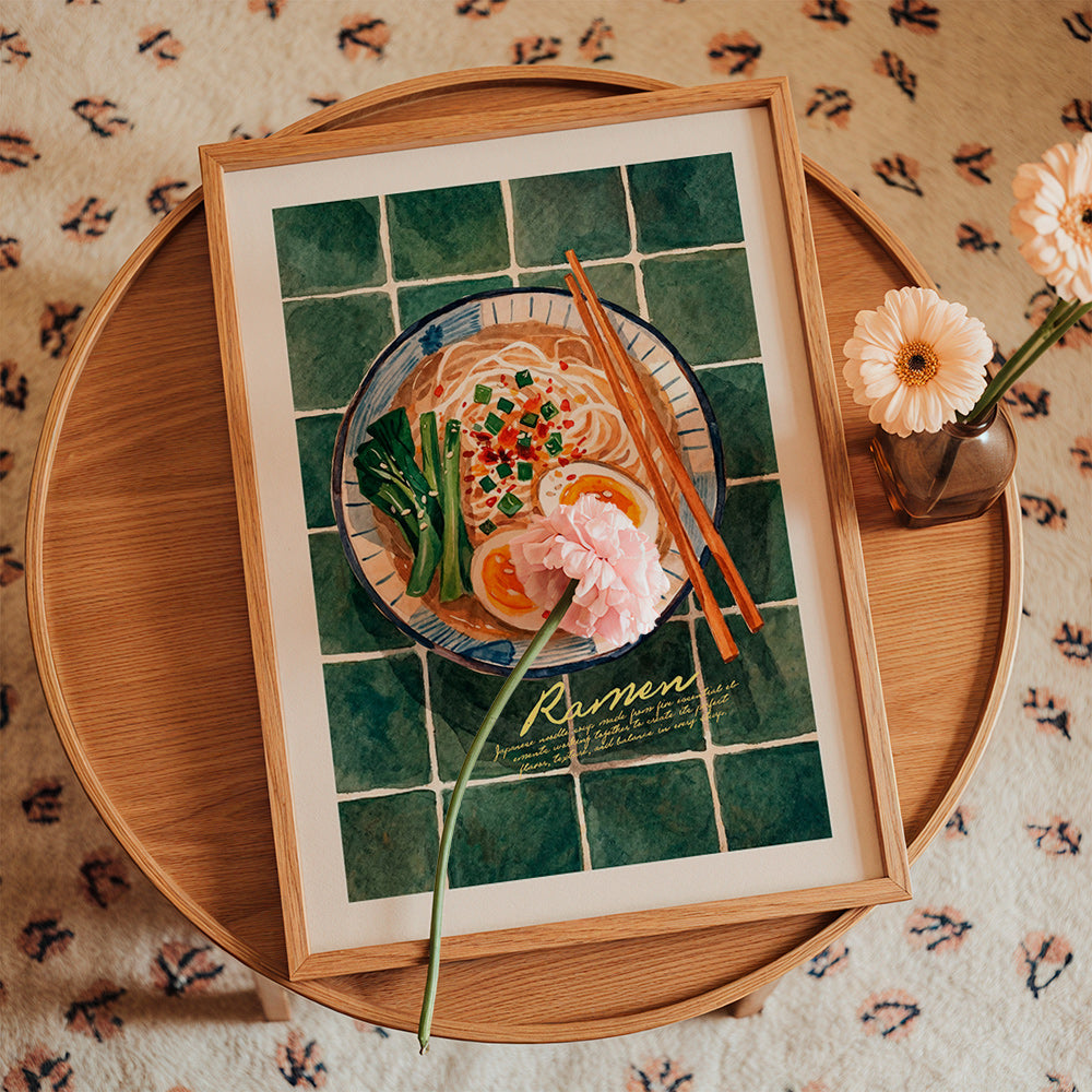 Køkkenkunst Ramen akvarel