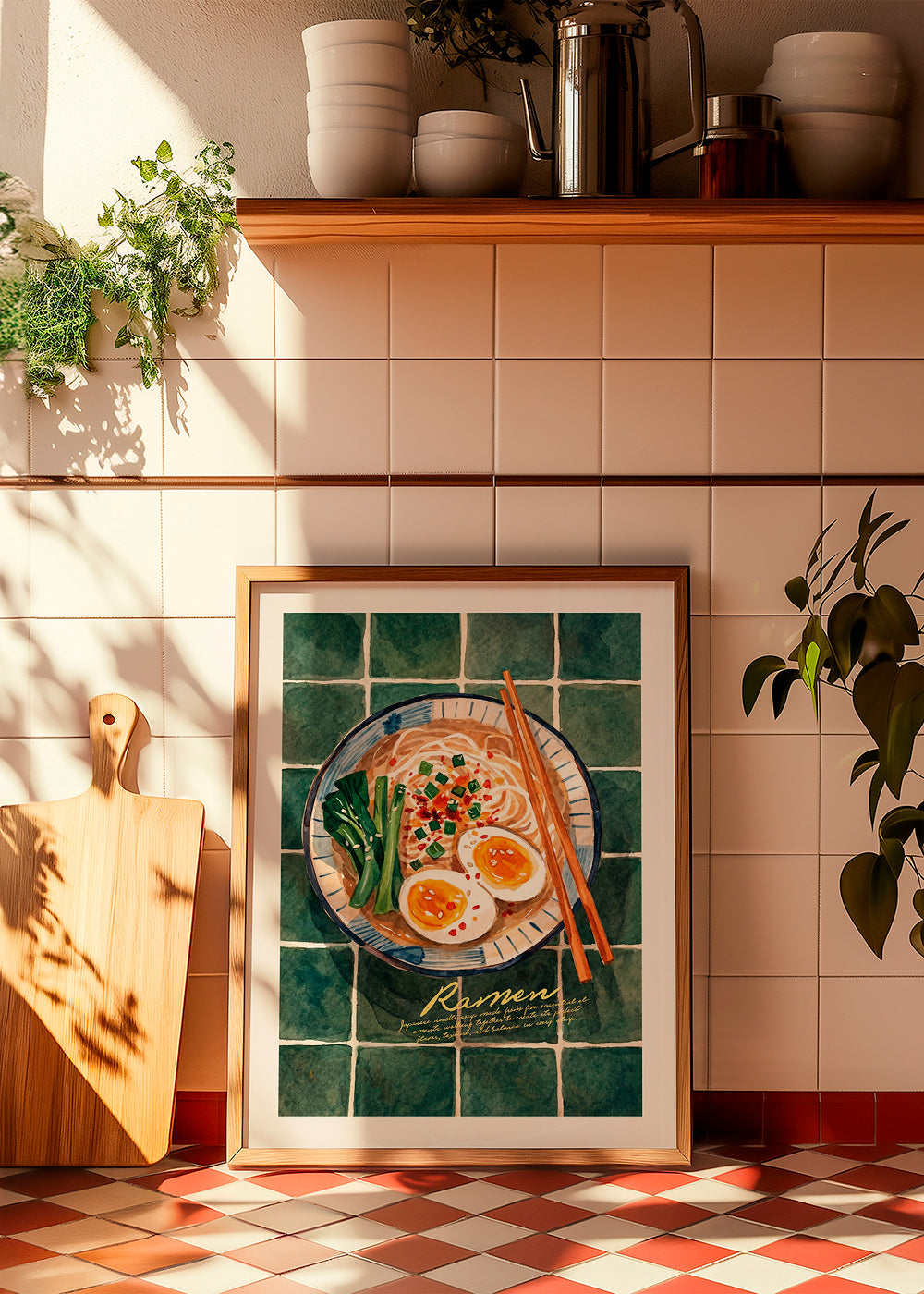 Køkkenkunst Ramen akvarel