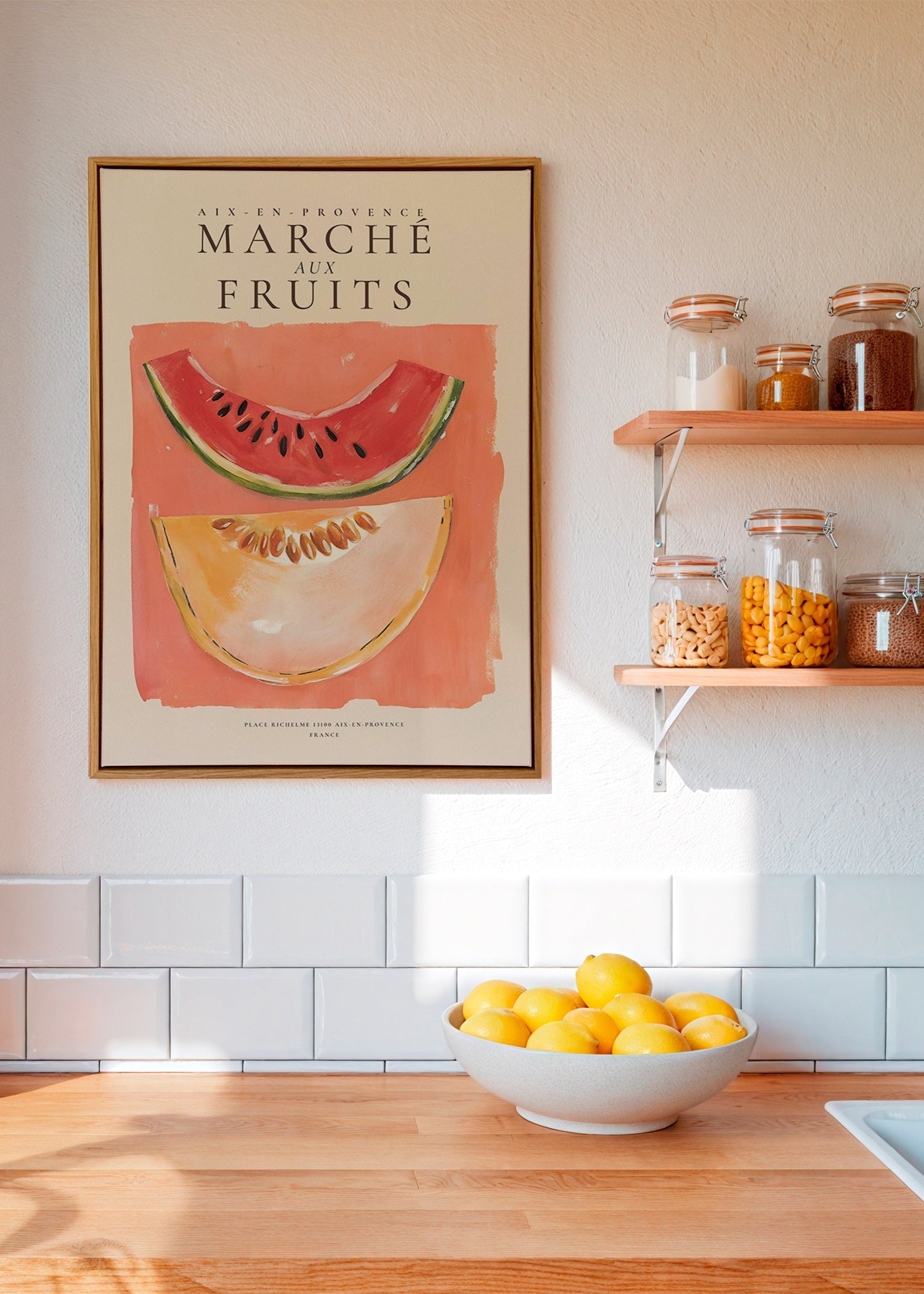 Køkkenkunst Marché aux Fruits med melon og vandmelon