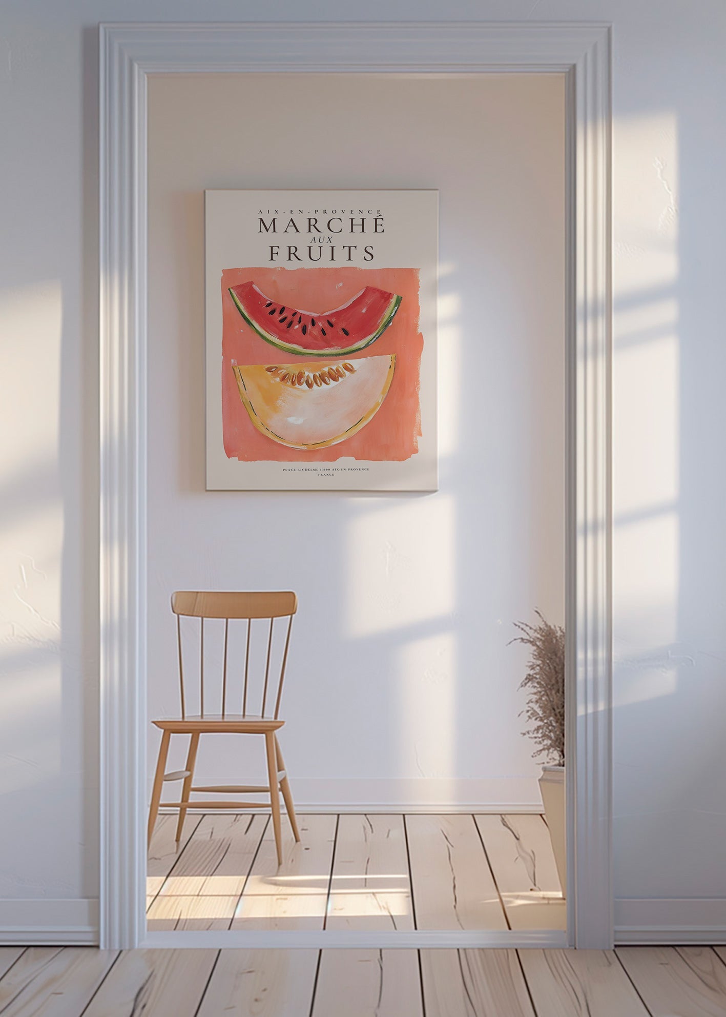 Køkkenkunst Marché aux Fruits med melon og vandmelon