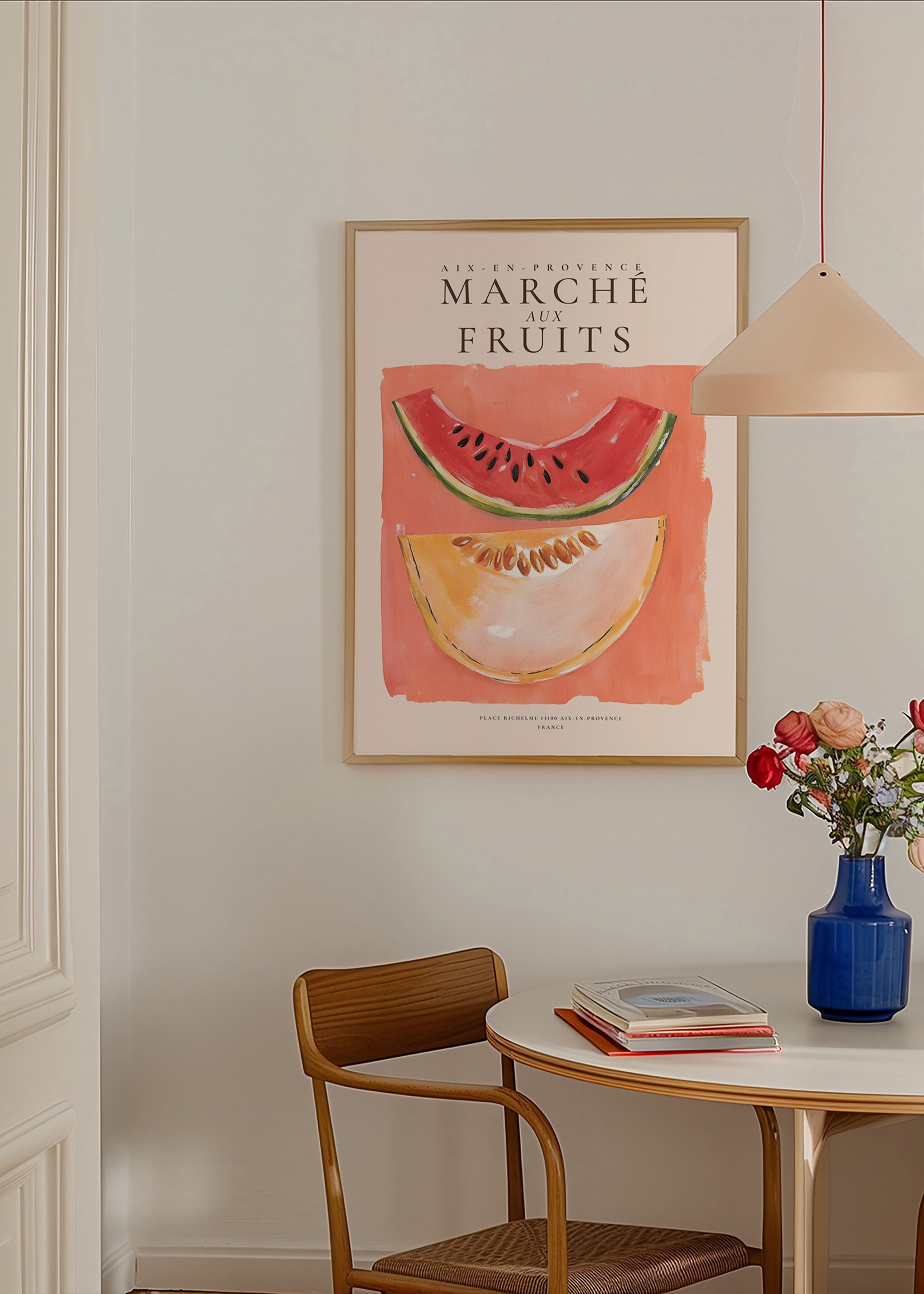 Køkkenkunst Marché aux Fruits med melon og vandmelon