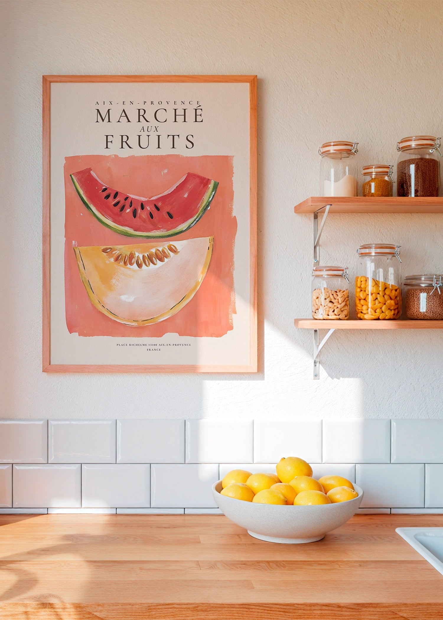 Køkkenkunst Marché aux Fruits med melon og vandmelon