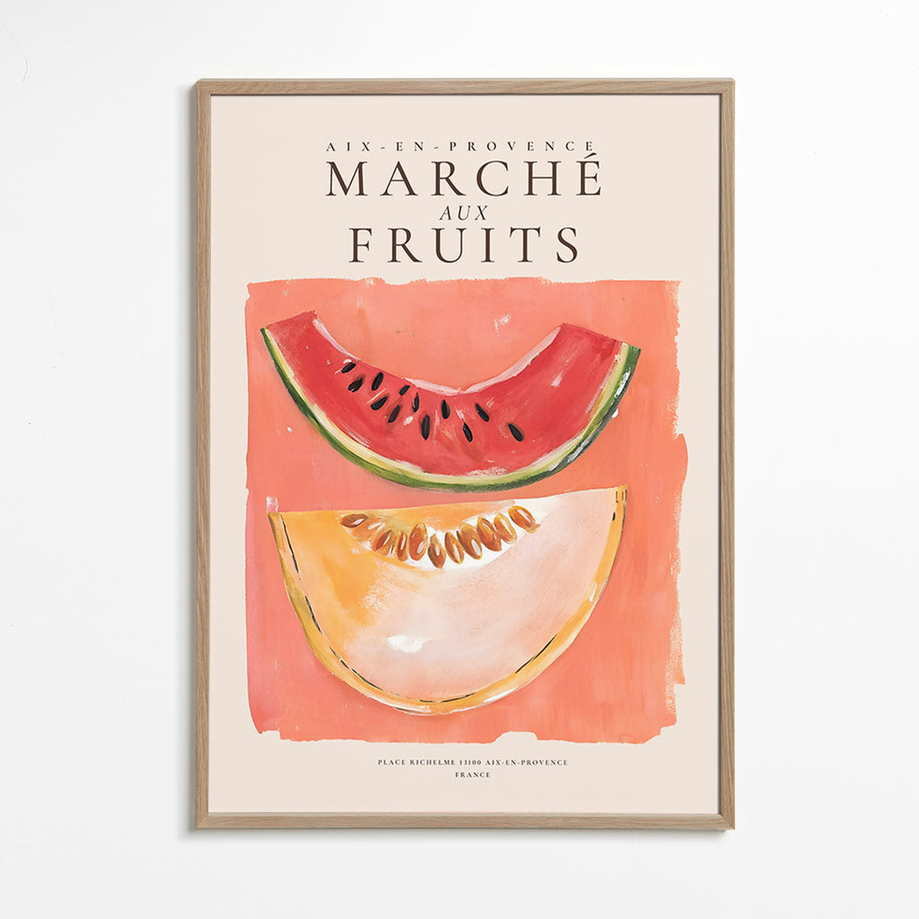 Køkkenkunst Marché aux Fruits med melon og vandmelon