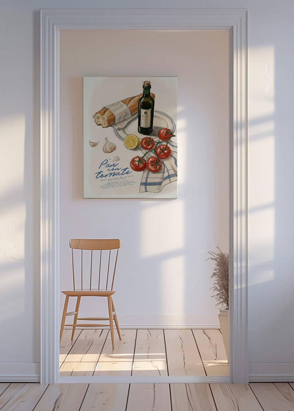 Køkkenkunst Brød med tomat illustration