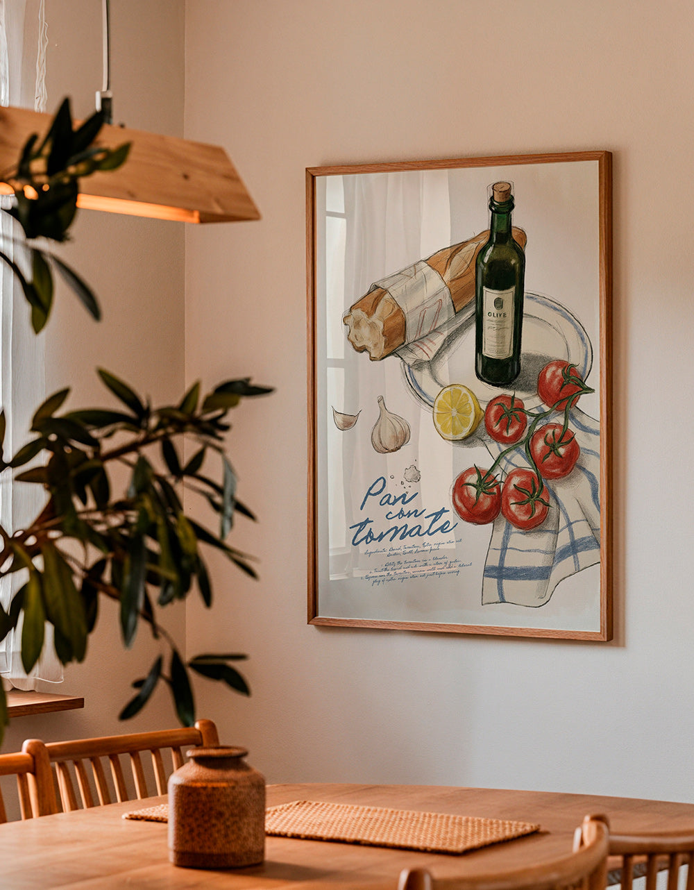 Køkkenkunst Brød med tomat illustration