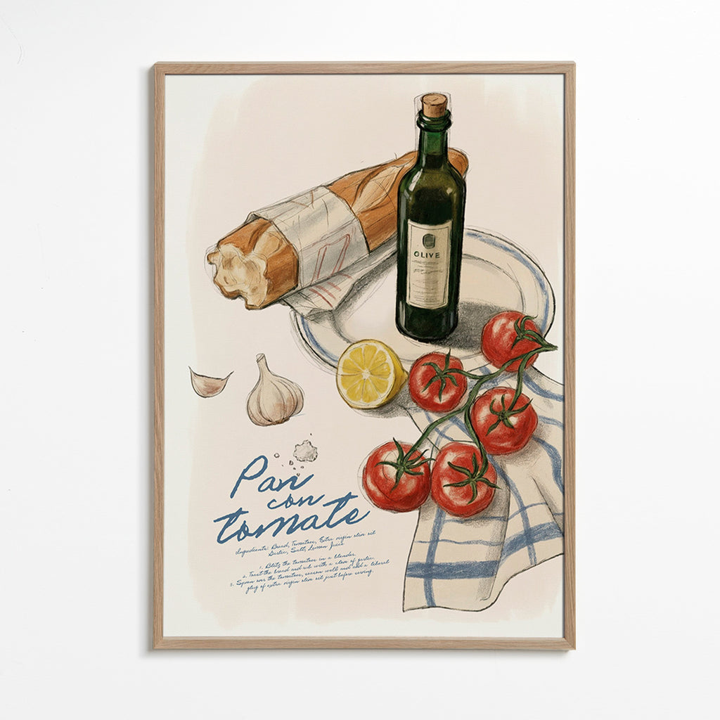 Køkkenkunst Brød med tomat illustration