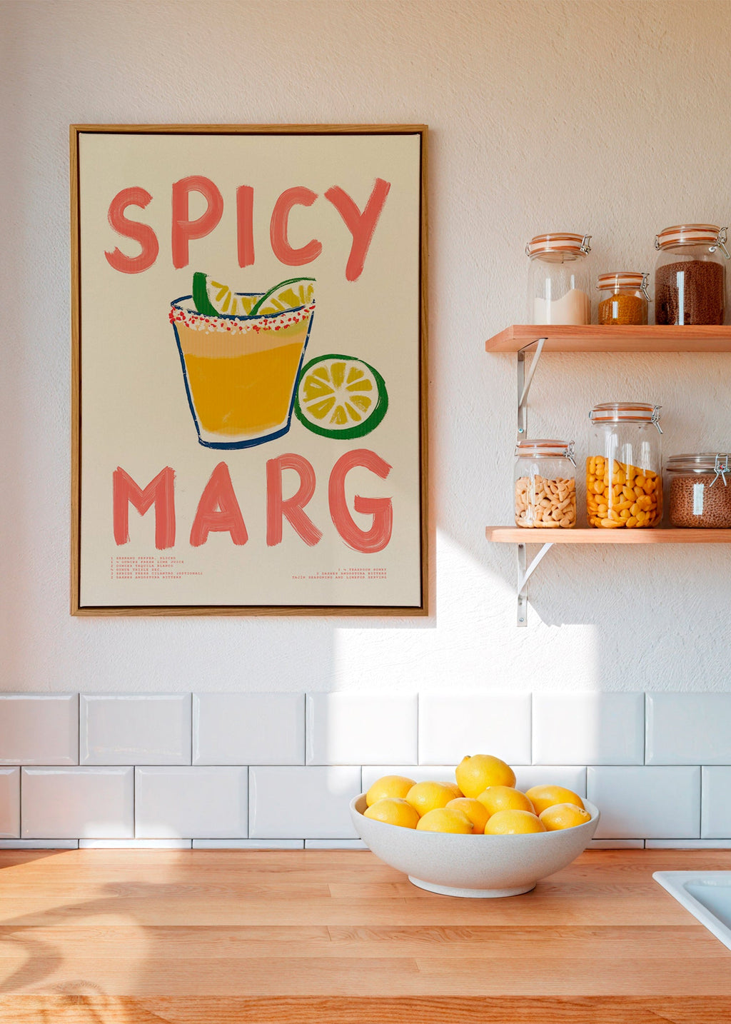 Køkkenkunst med illustreret margarita