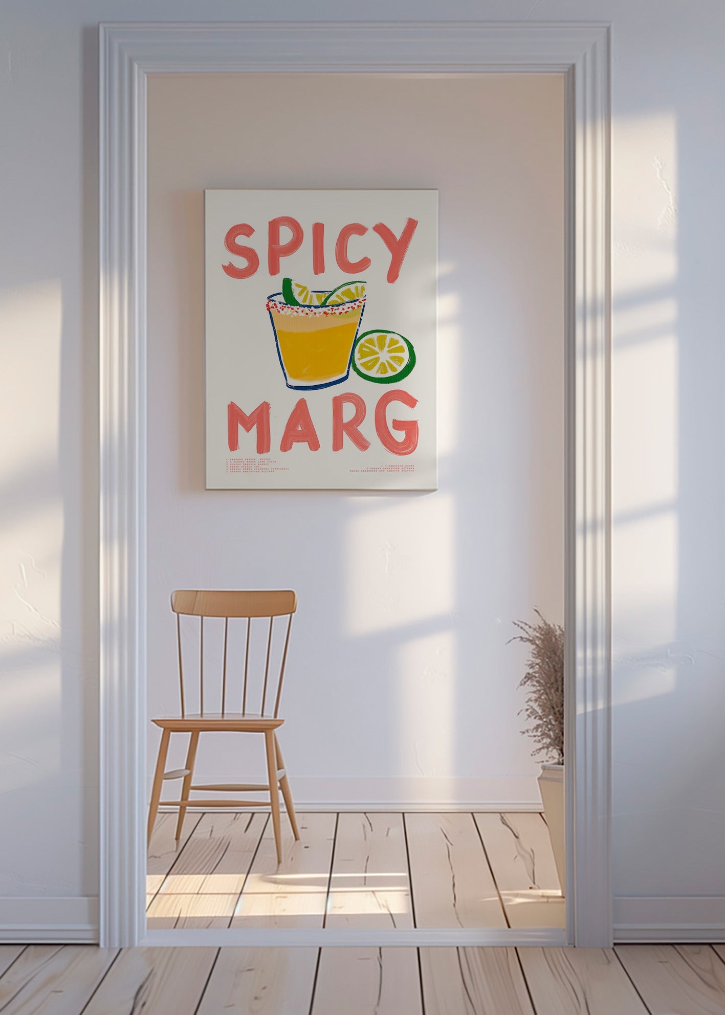 Køkkenkunst med illustreret margarita