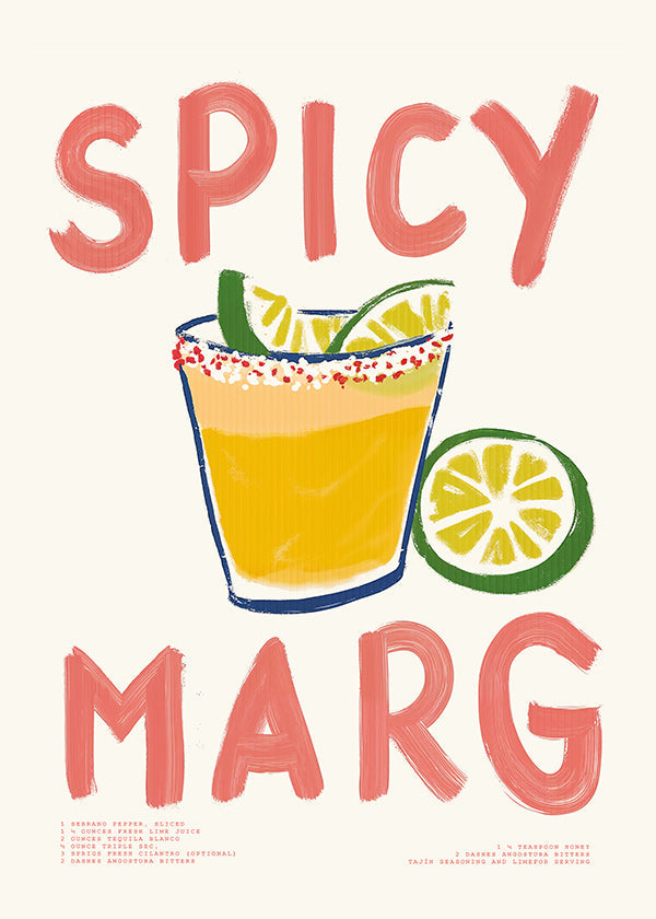Køkkenkunst med illustreret margarita