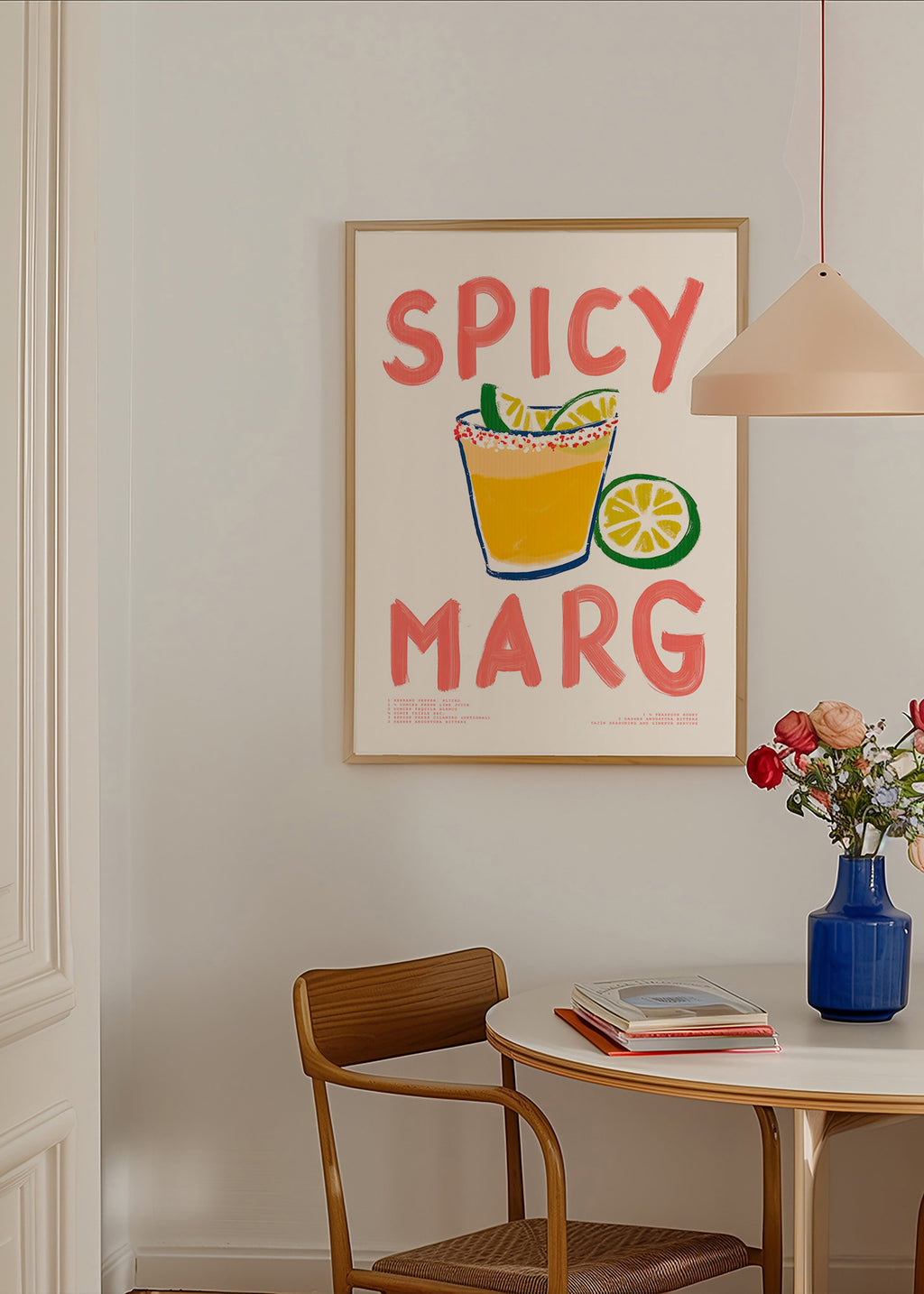 Køkkenkunst med illustreret margarita