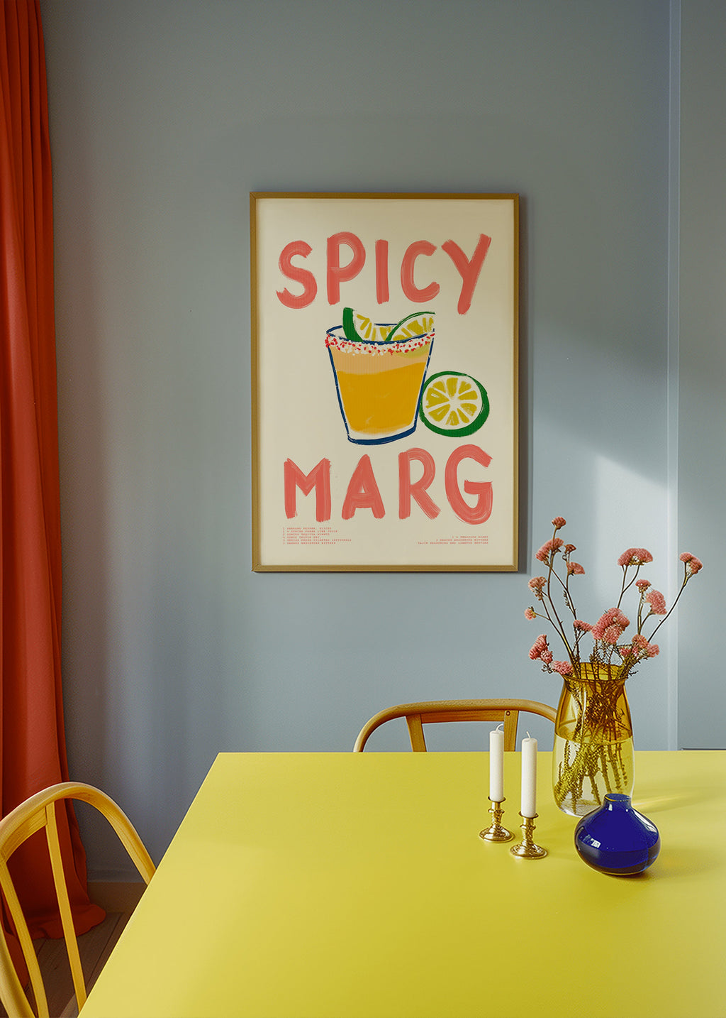 Køkkenkunst med illustreret margarita