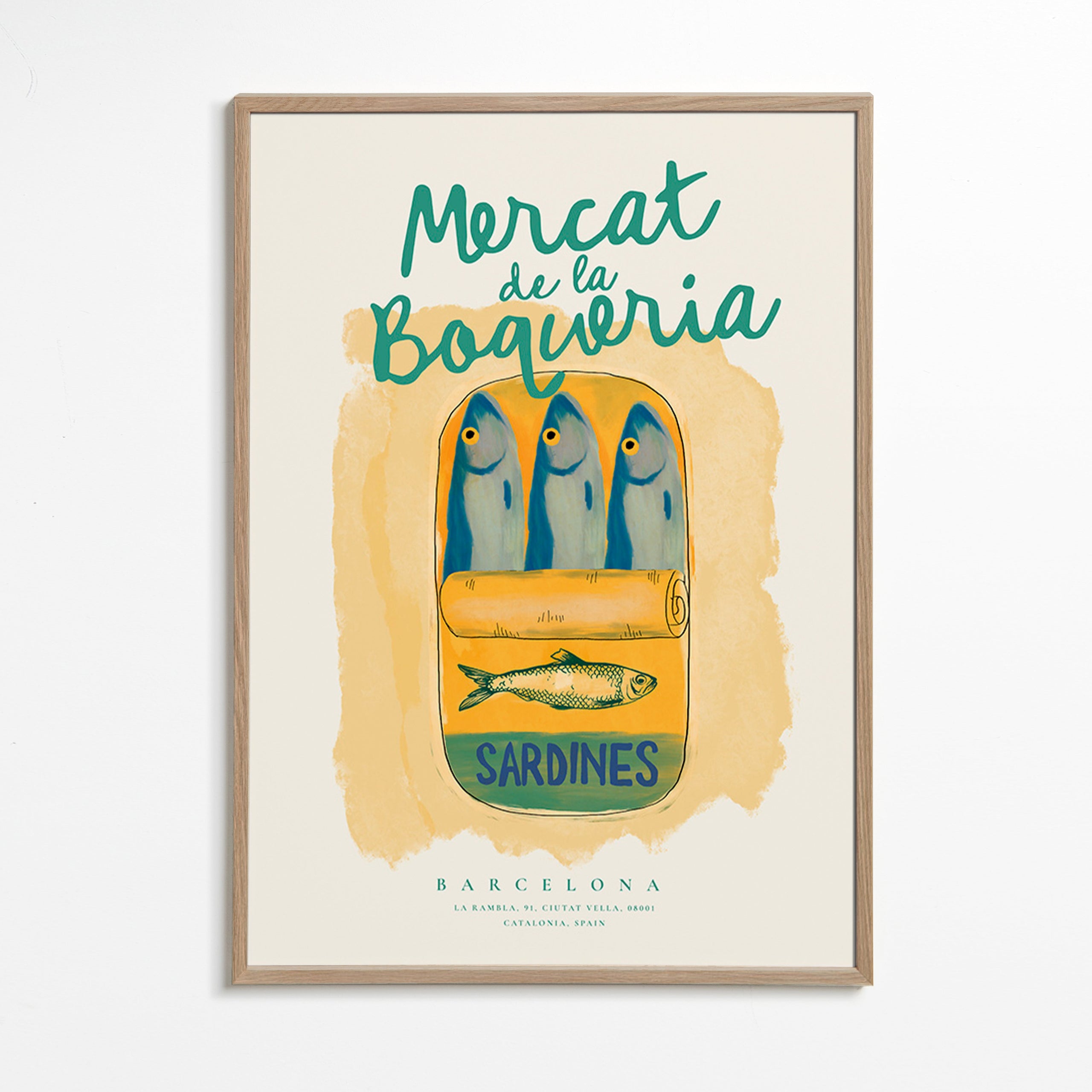 Køkkenkunst Mercat de la Boqueria - sardiner på dåse