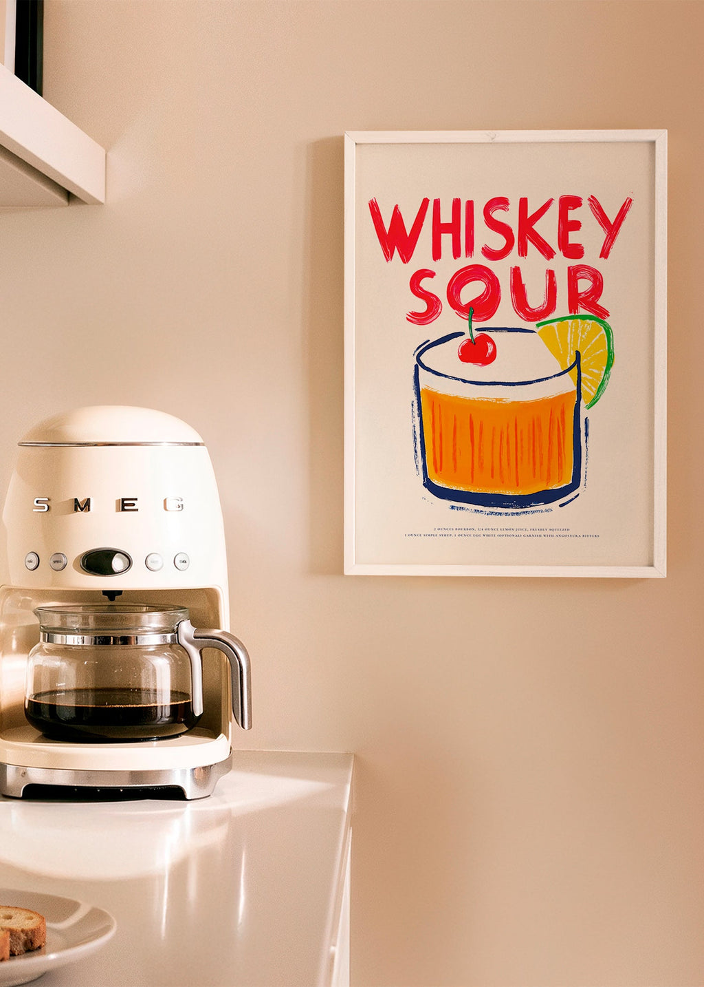 Køkkenkunst Whiskey Sour cocktail-illustration