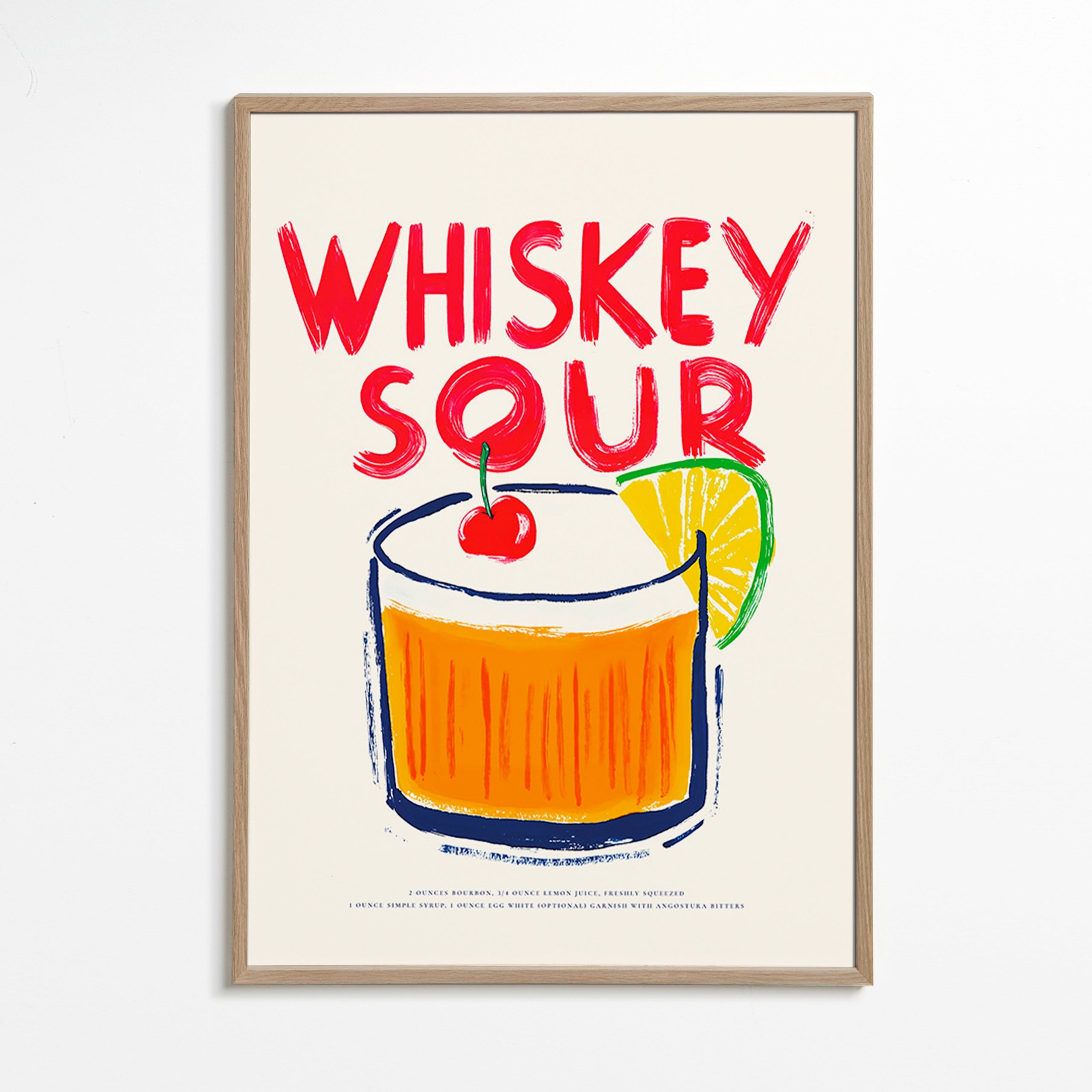 Køkkenkunst Whiskey Sour cocktail-illustration