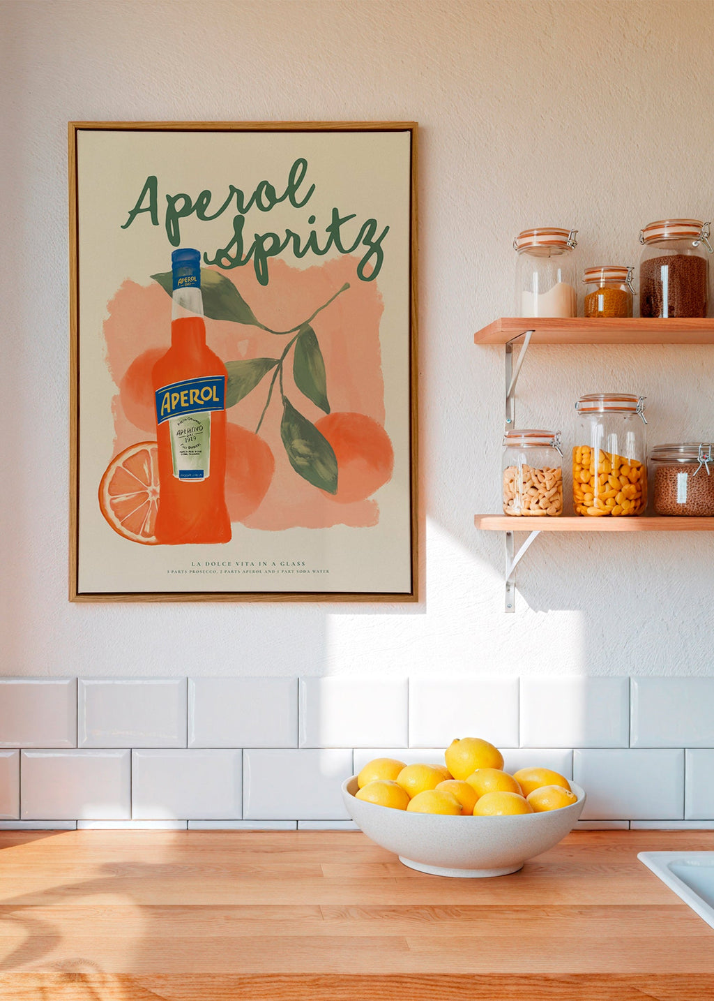 Køkkenkunst Aperol Spritz flaske med appelsiner