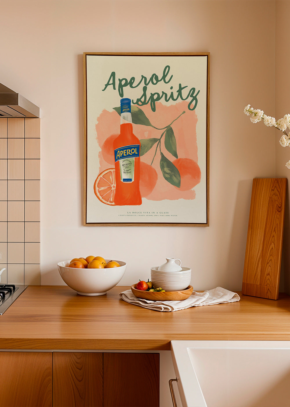 Køkkenkunst Aperol Spritz flaske med appelsiner