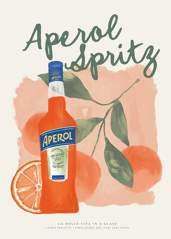 Køkkenkunst Aperol Spritz flaske med appelsiner