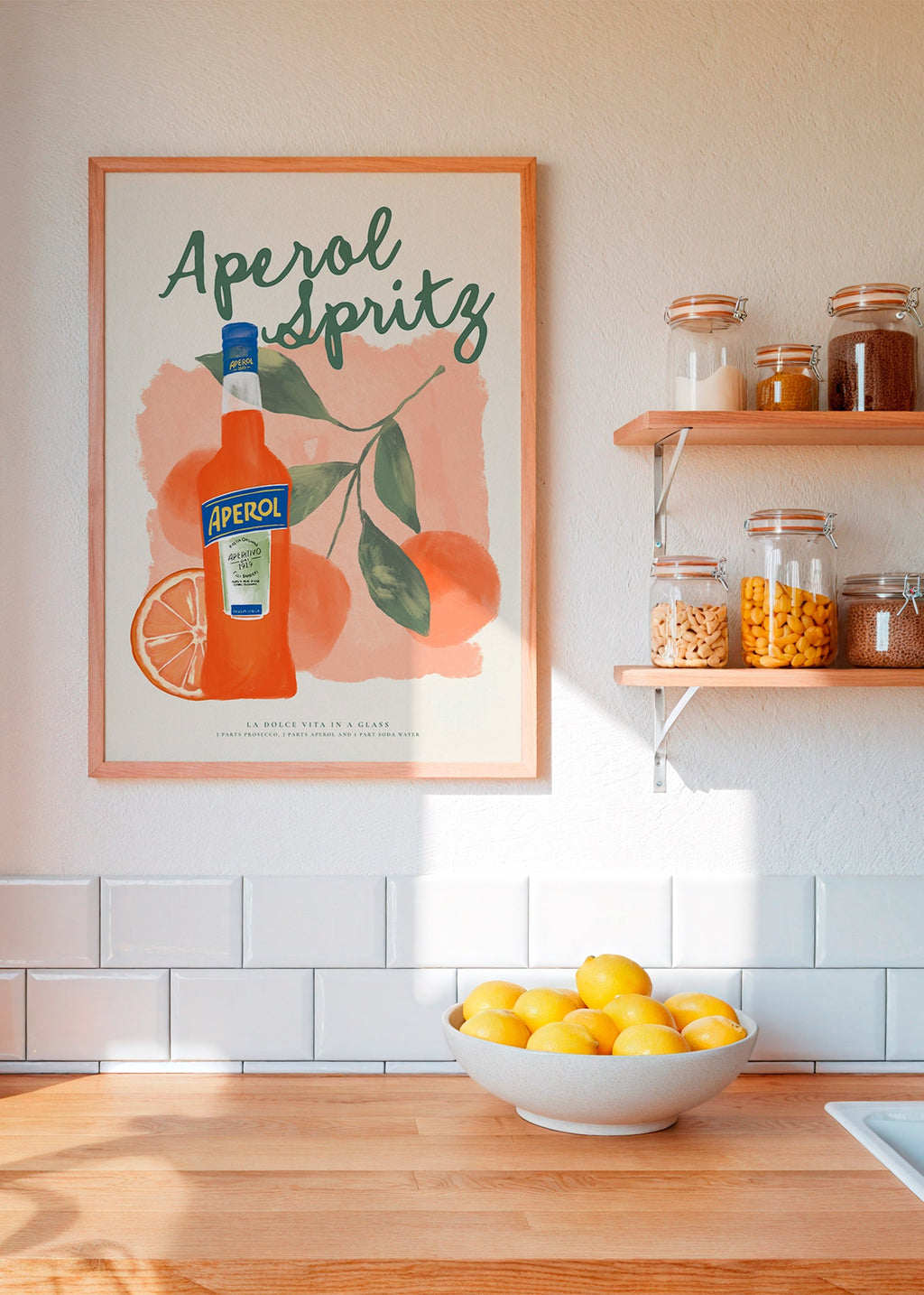 Køkkenkunst Aperol Spritz flaske med appelsiner