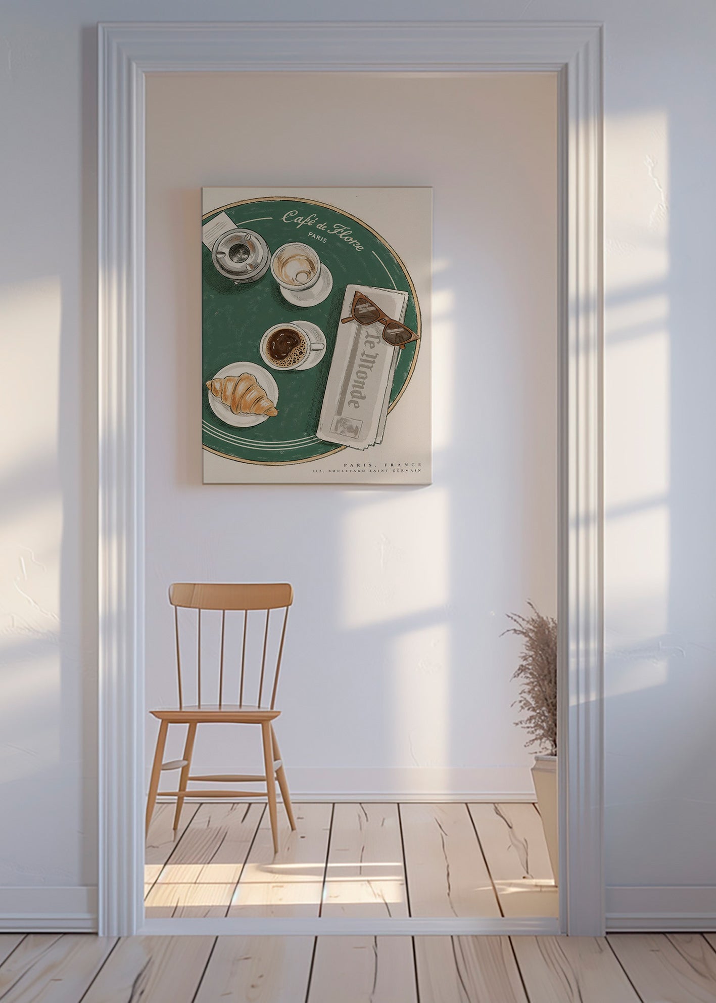 Køkkenkunst Café de Flore illustreret croissant