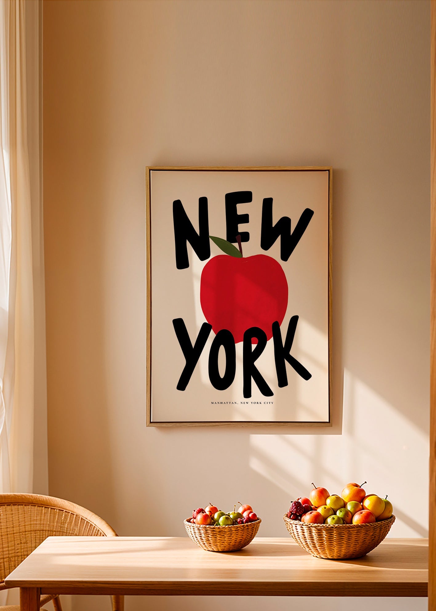 Køkkenkunst New York med rød æble