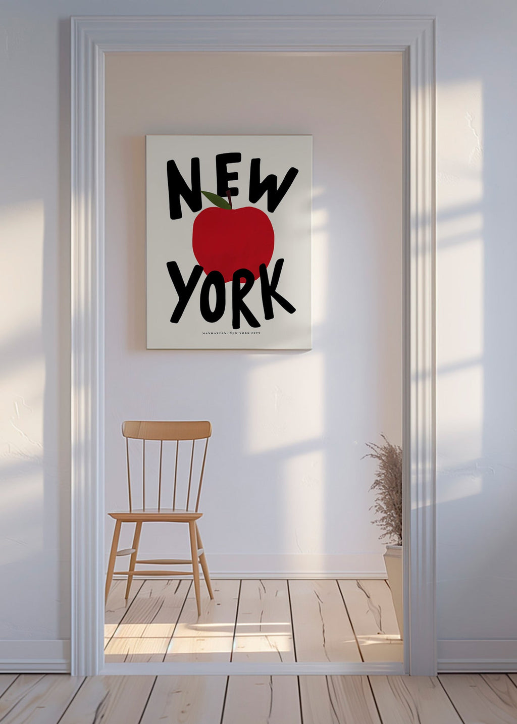 Køkkenkunst New York med rød æble