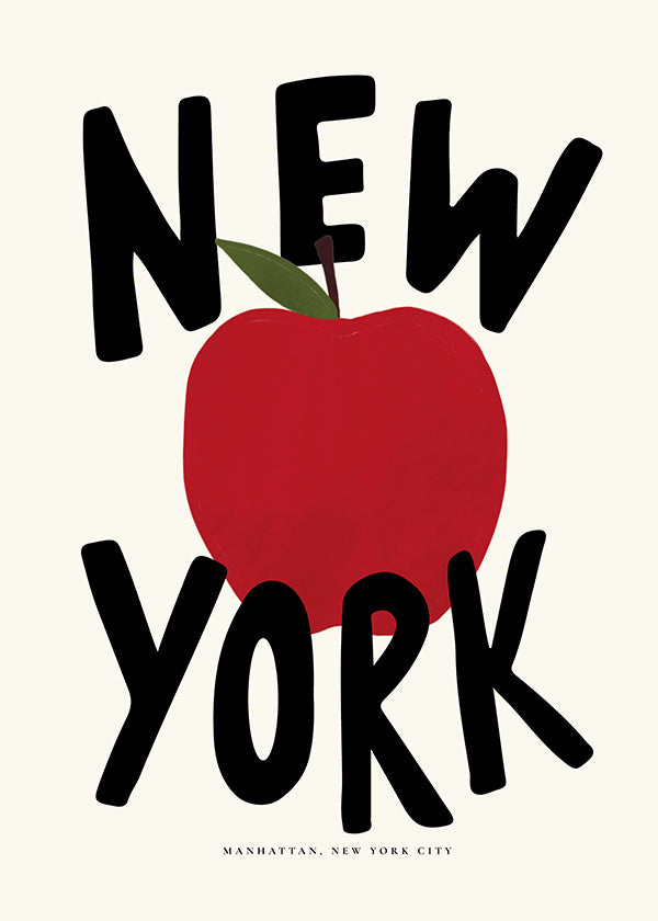 Køkkenkunst New York med rød æble