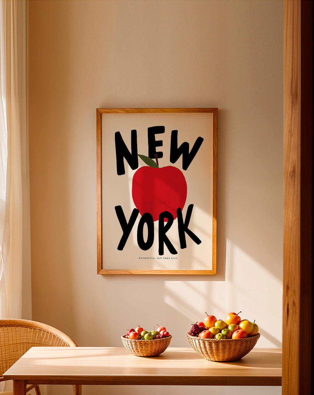 Køkkenkunst New York med rød æble