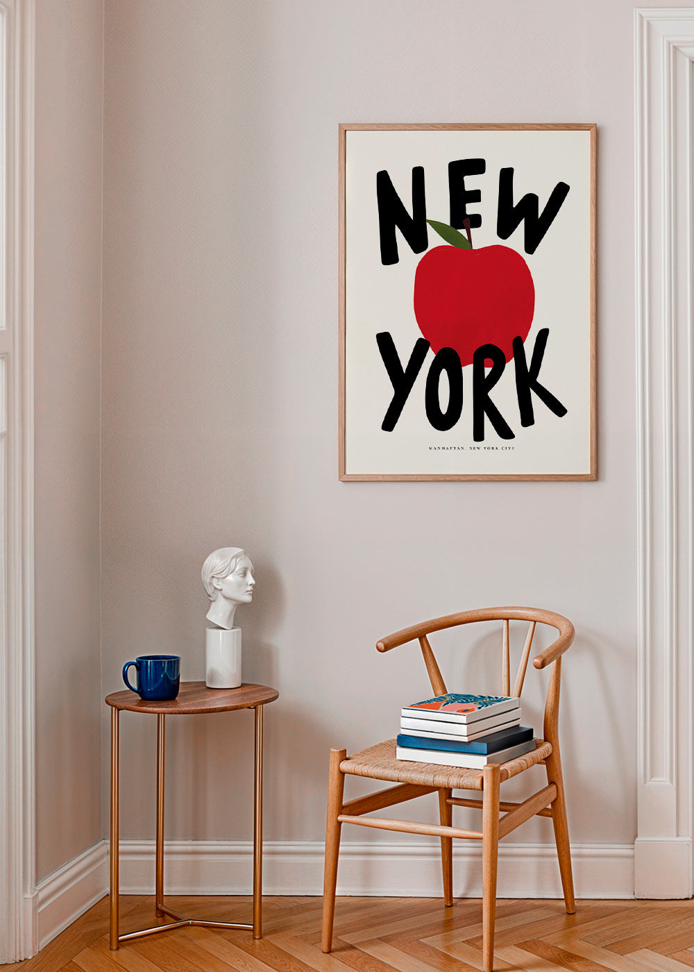 Køkkenkunst New York med rød æble