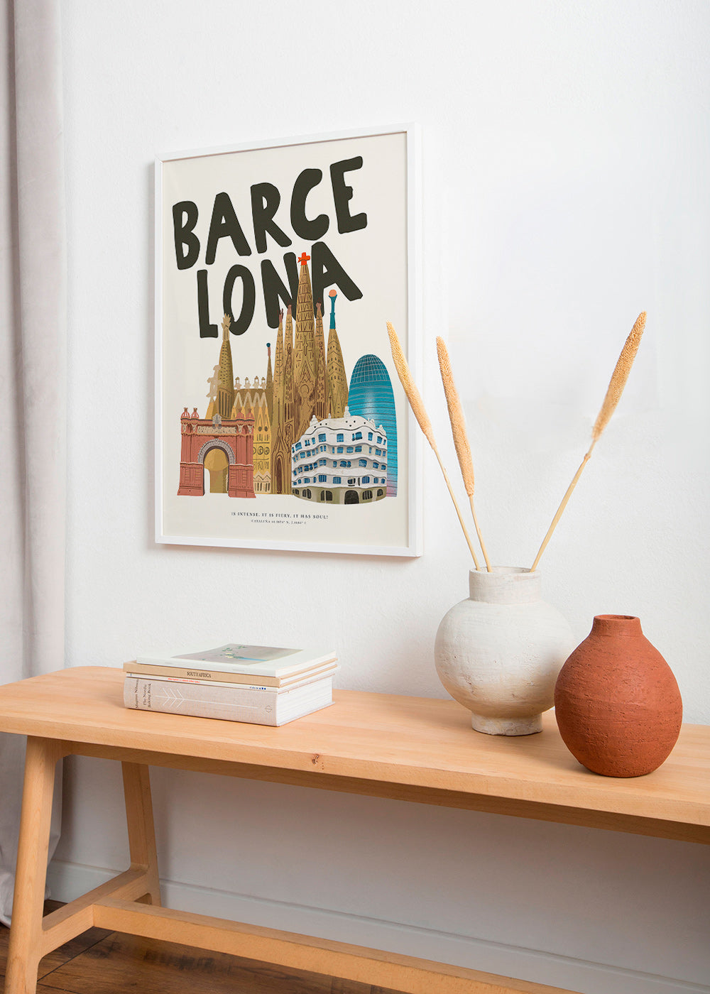 Bykunst Barcelona illustreret skyline