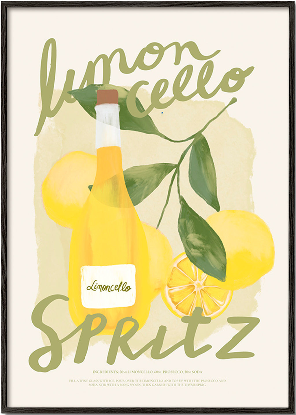 Køkkenkunst Limoncello Spritz illustration
