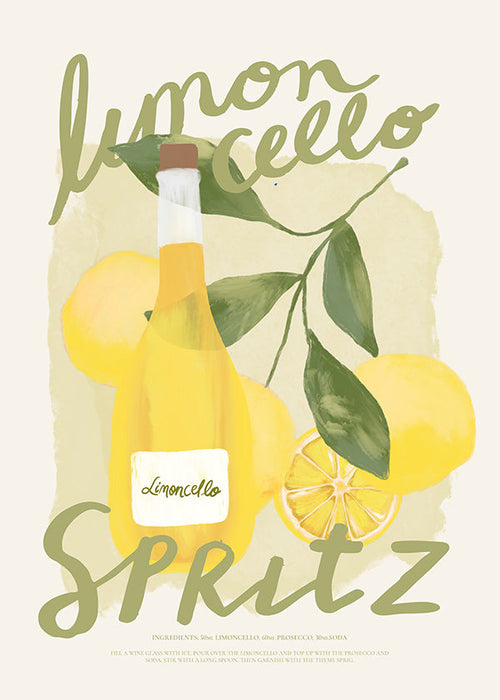 Køkkenkunst Limoncello Spritz illustration
