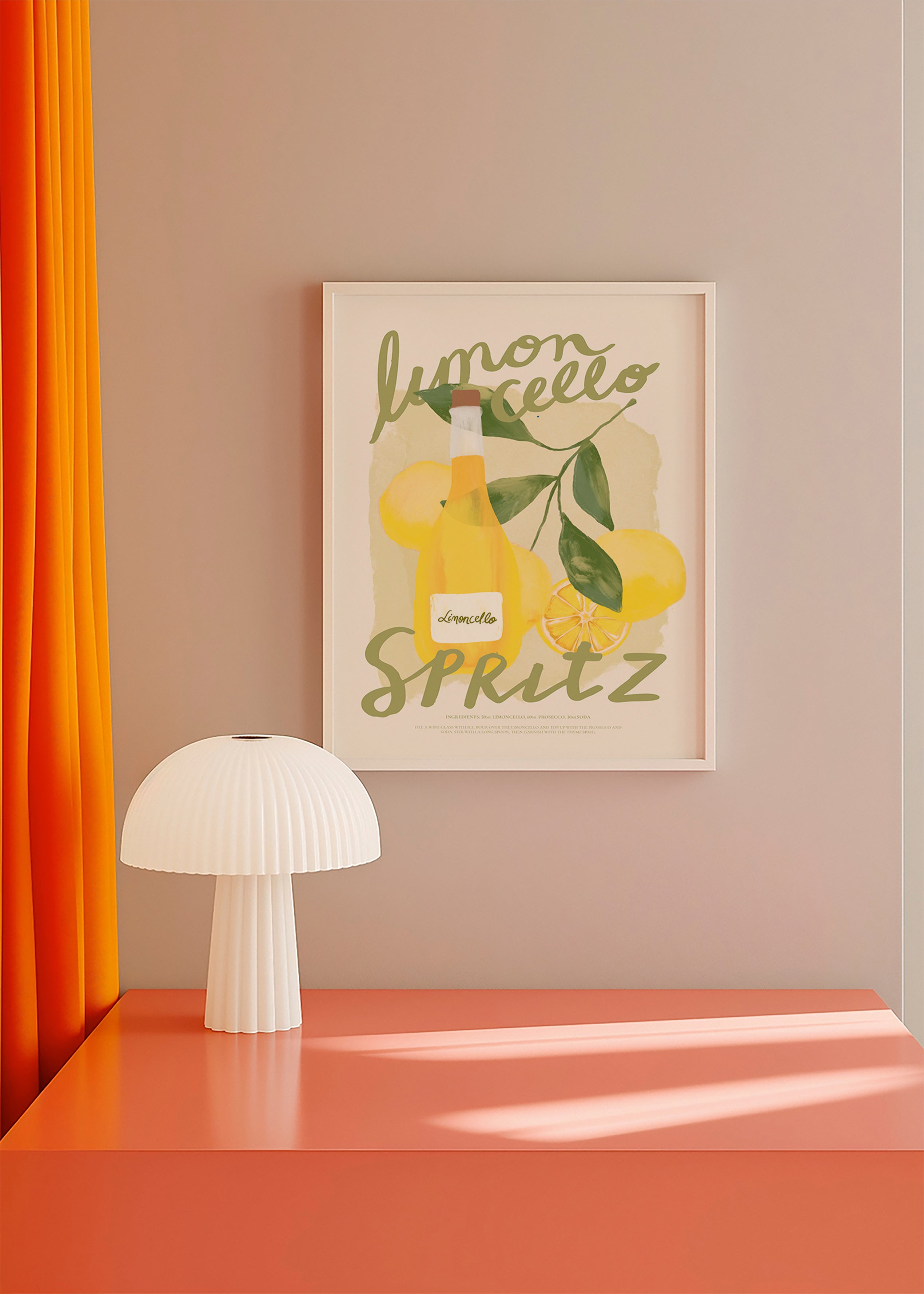 Køkkenkunst Limoncello Spritz illustration