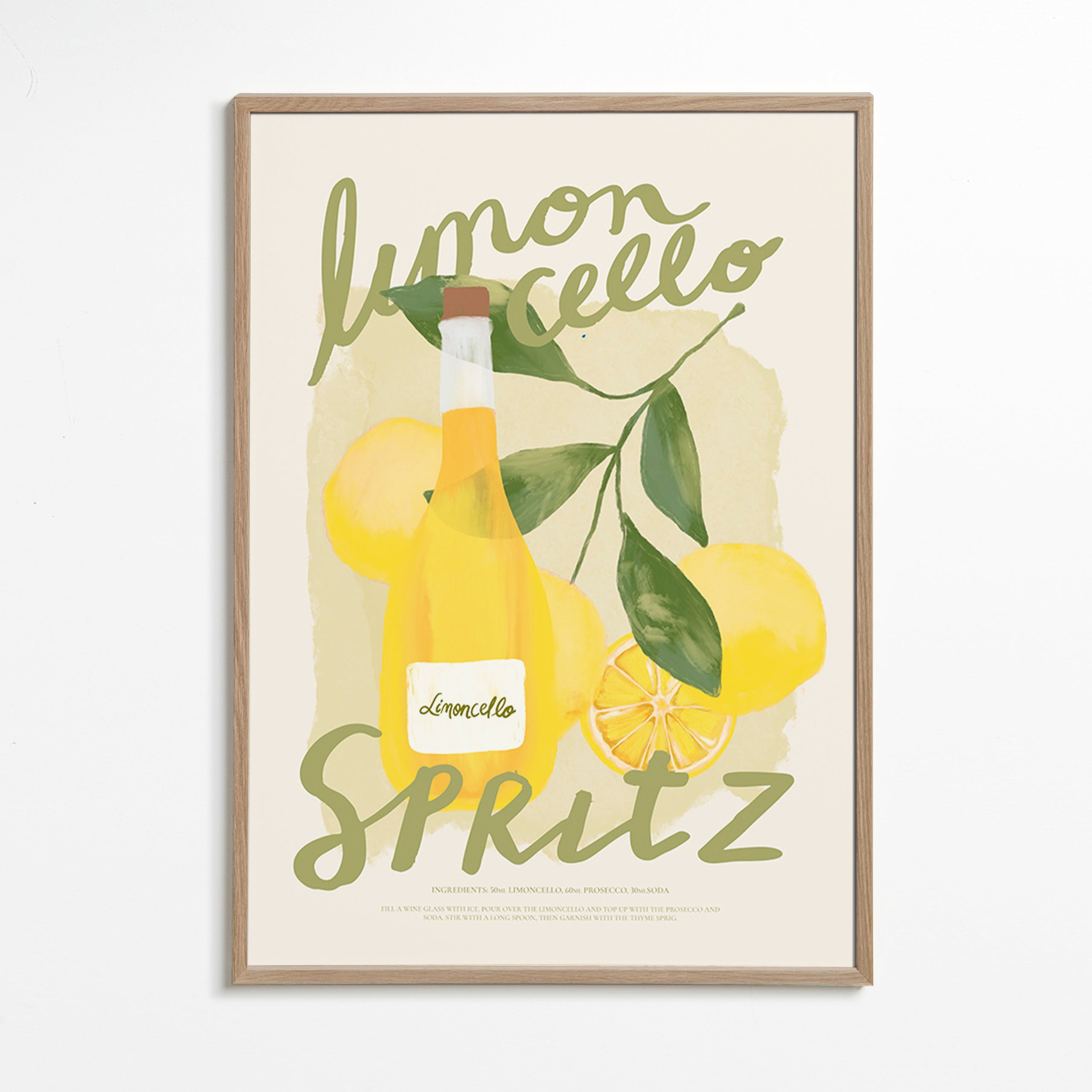 Køkkenkunst Limoncello Spritz illustration