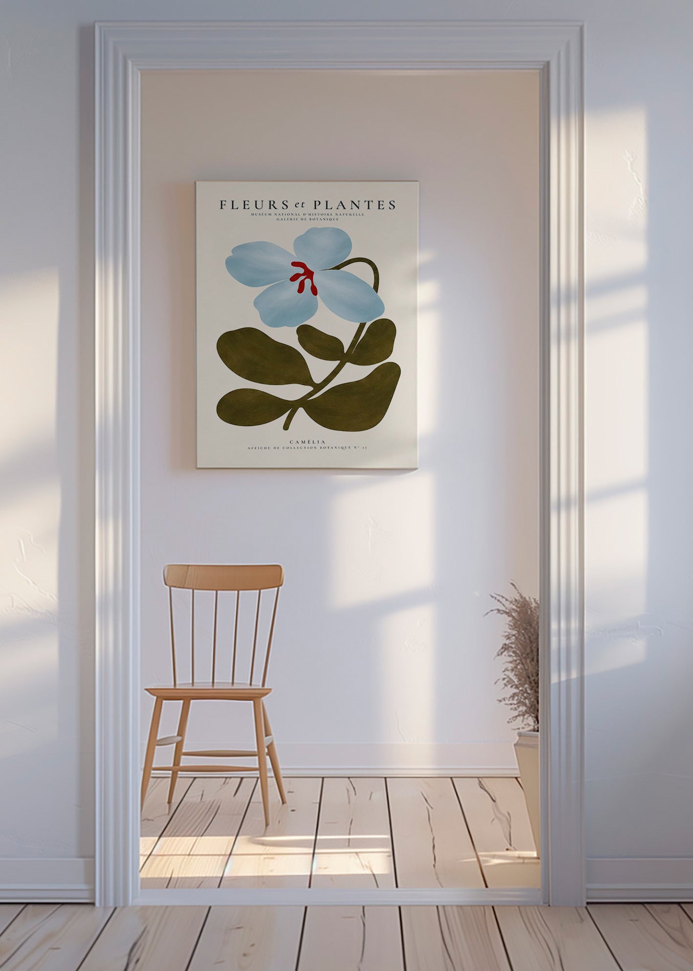 Botanisk plakat Blå kamélie